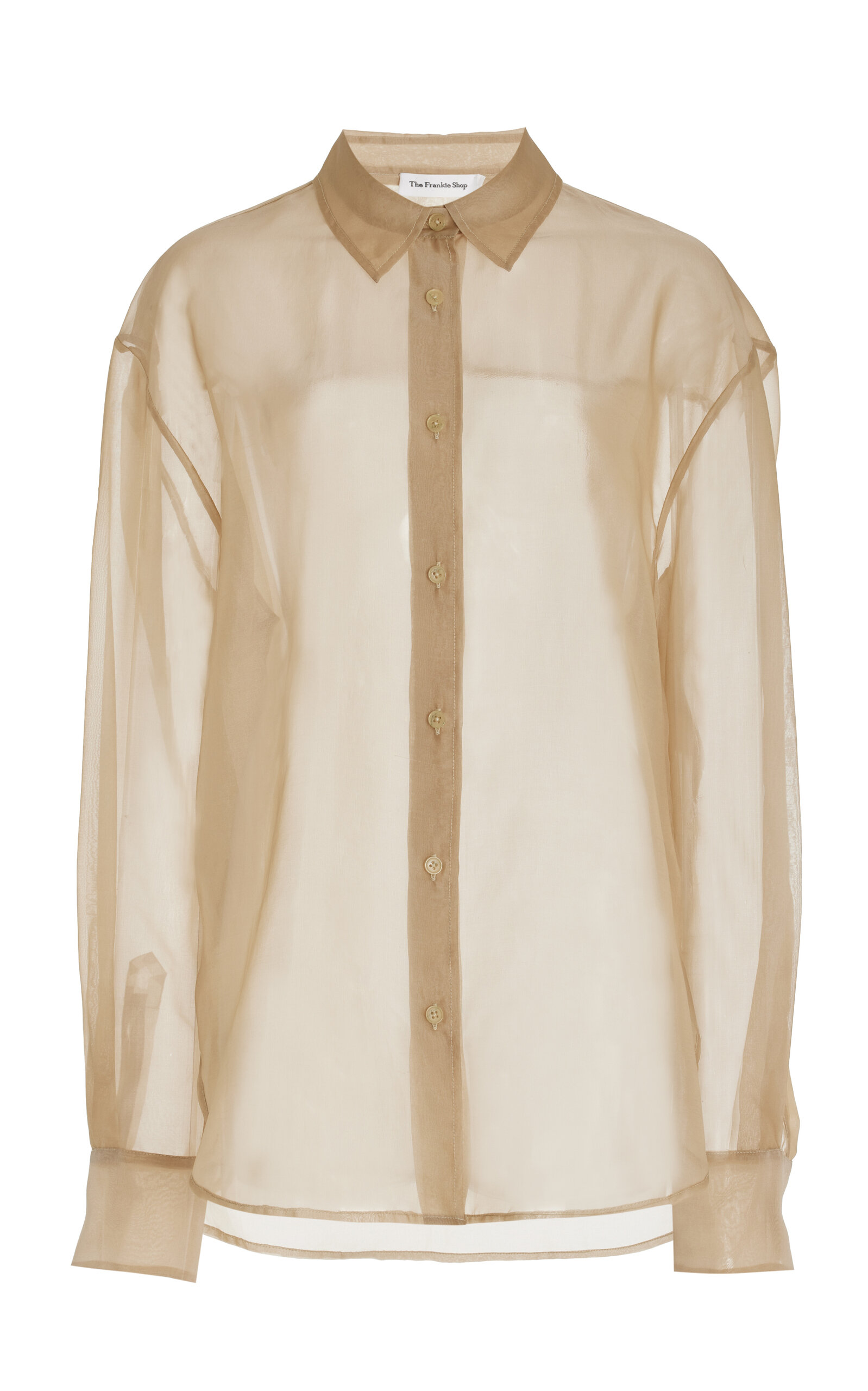 Shop The Frankie Shop Exclusive Peri Silk-blend Chiffon Shirt In Neutral