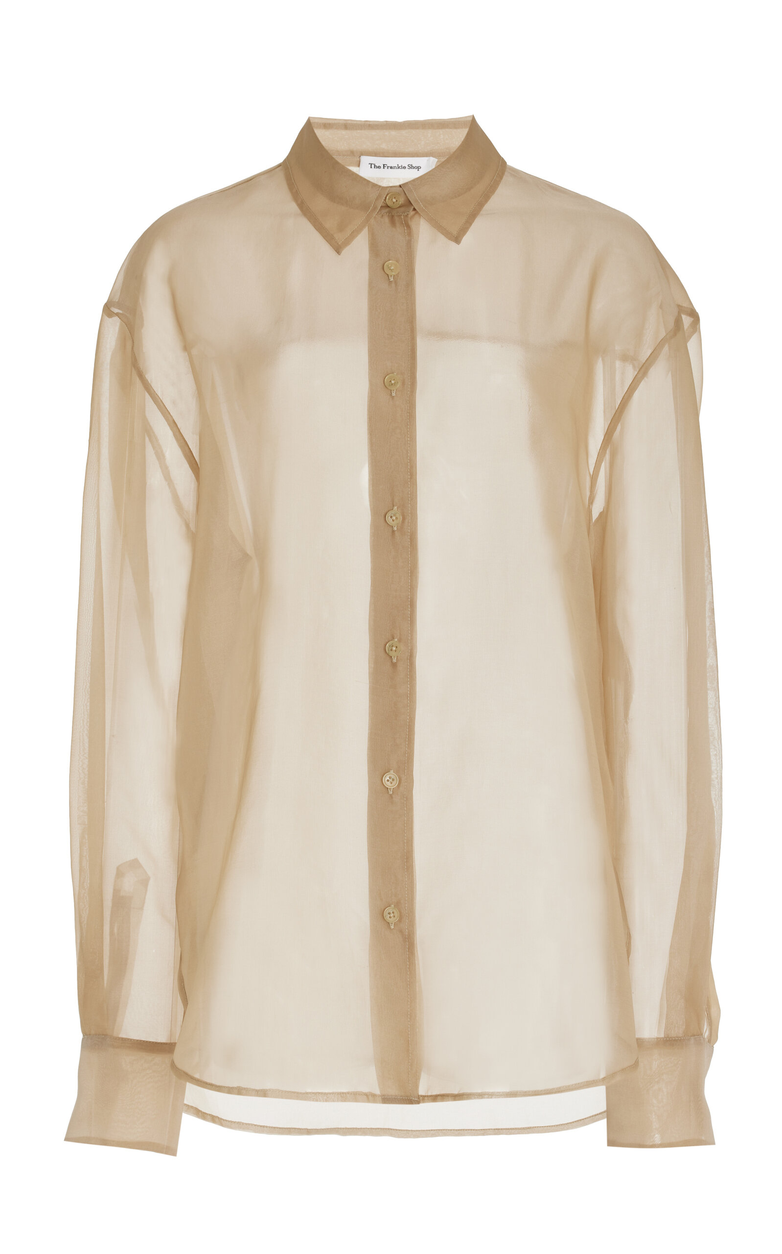 The Frankie Shop - Exclusive Peri Silk-Blend Chiffon Shirt - Neutral - L - Moda Operandi