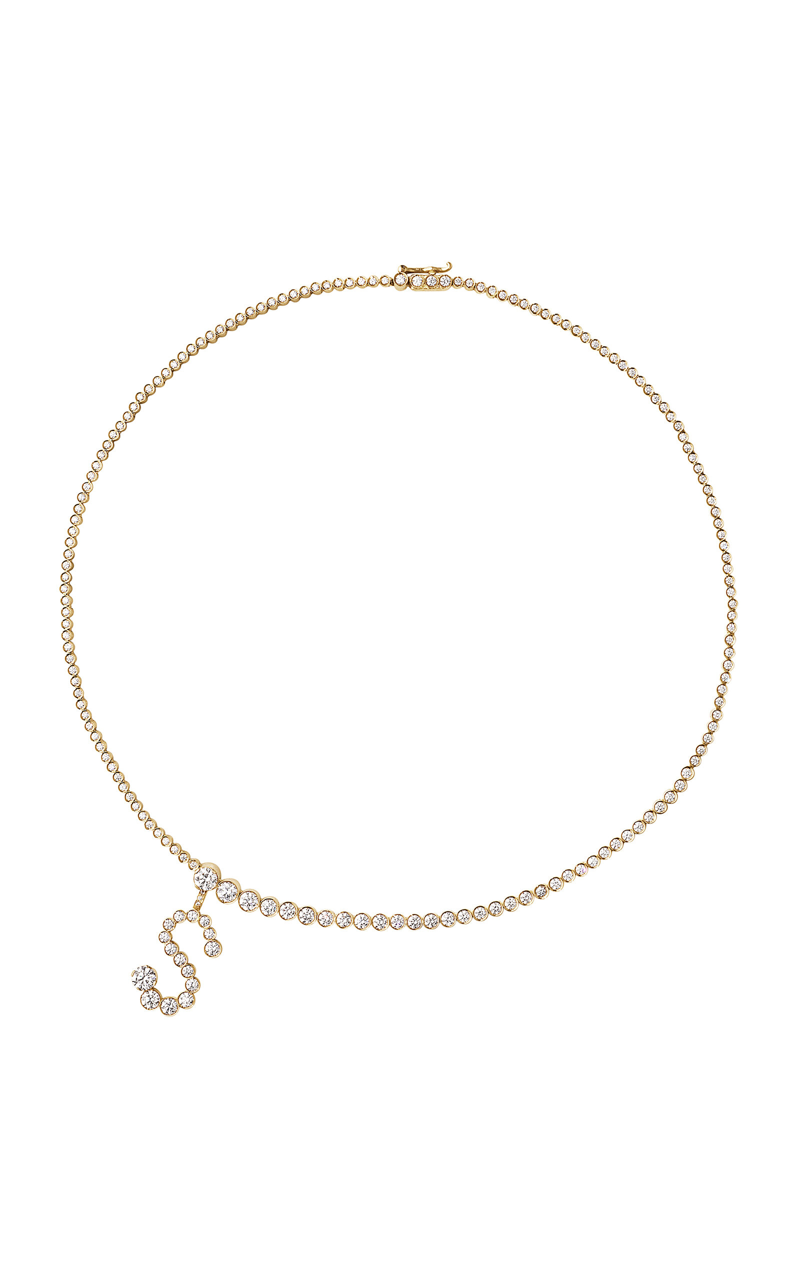 18k  Recycled Yellow Gold Collier de Tennis Initial Necklace