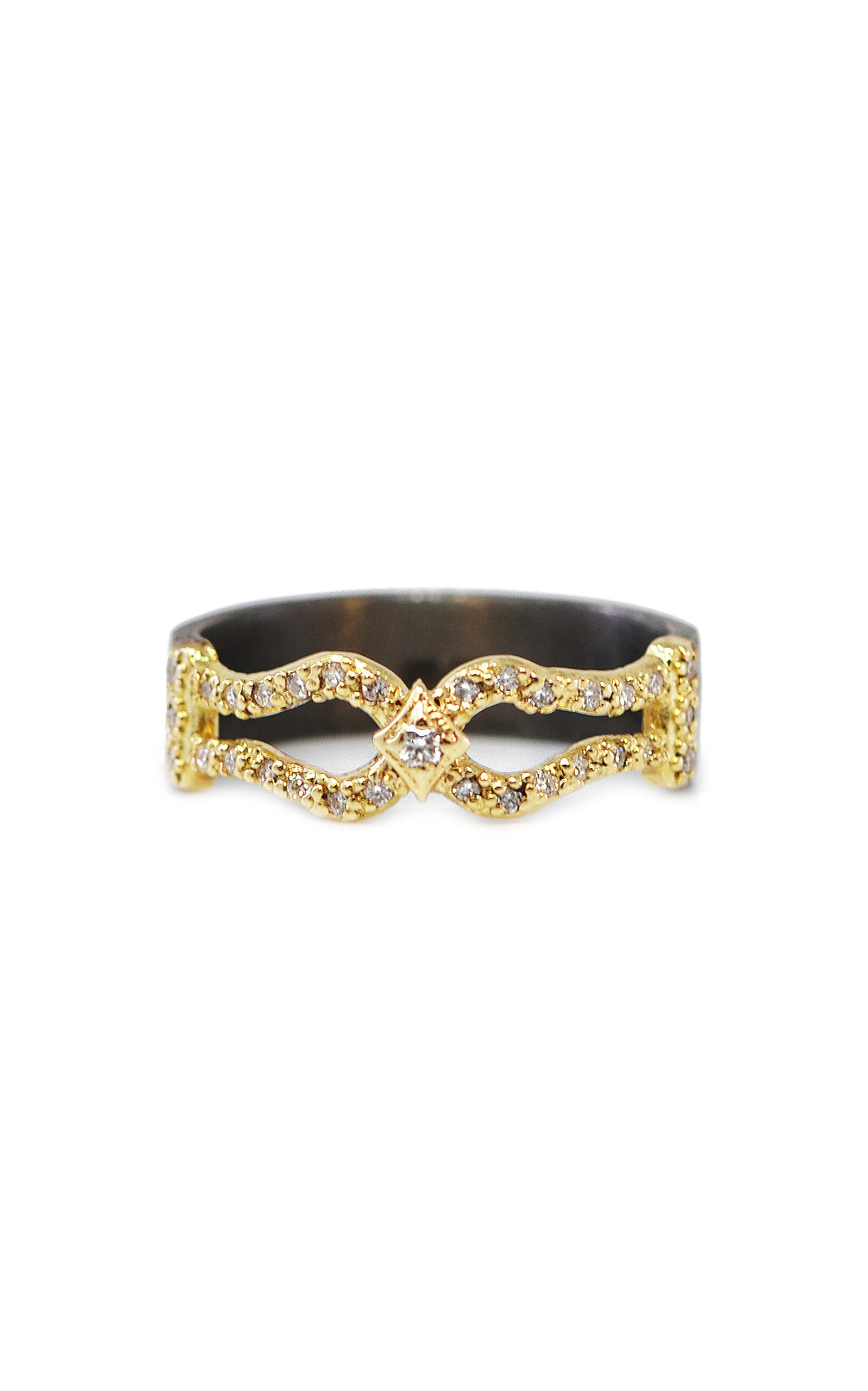 Shop Armenta Paperclip Diamond Ring In Gold