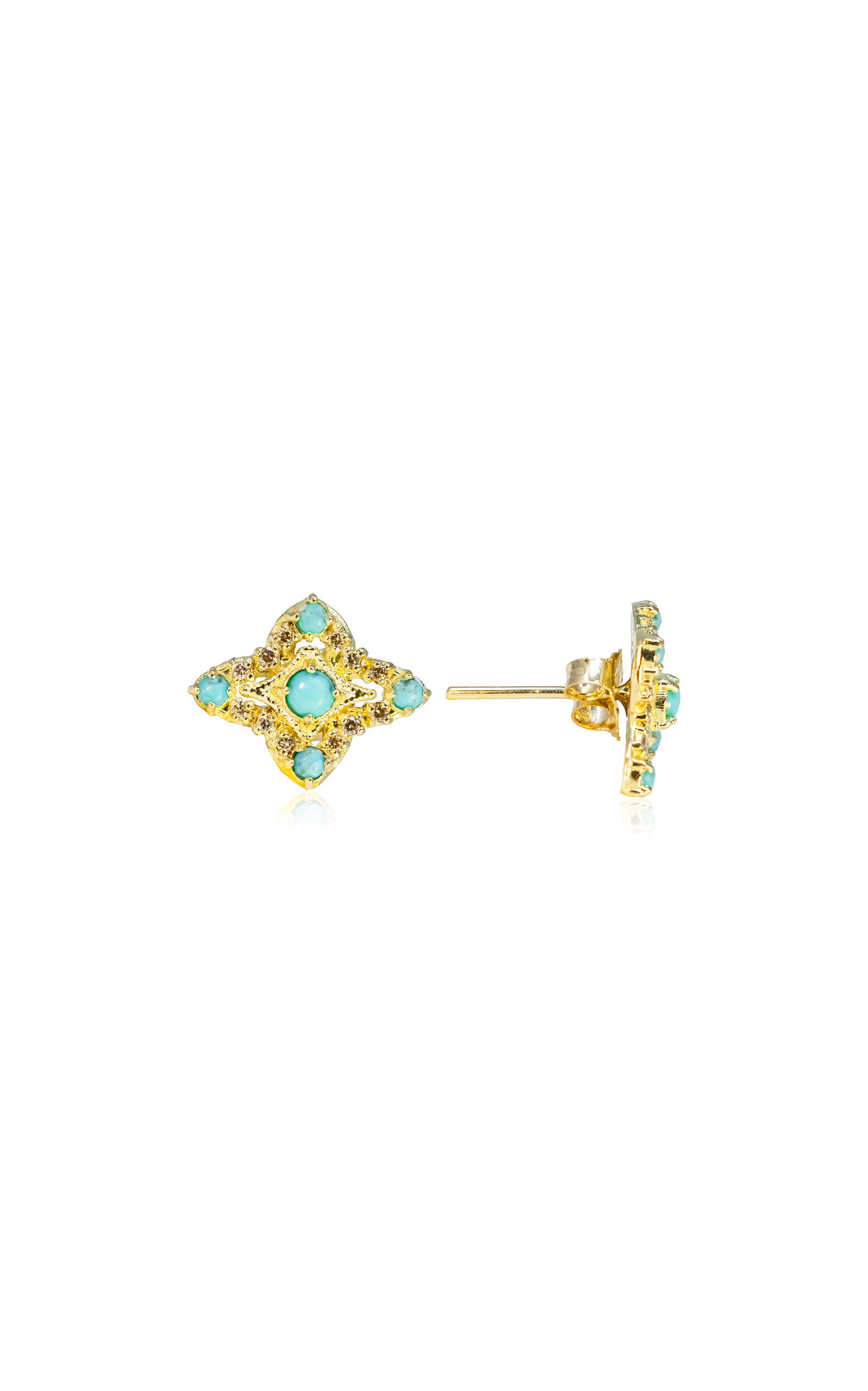 Shop Armenta Crivelli 18k Yellow Gold Turquoise Earrings