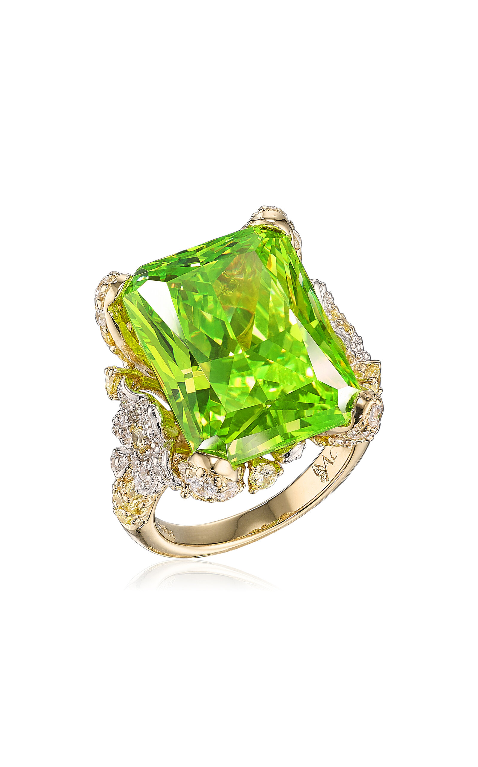 Shop Anabela Chan 18k Gold Vermeil Neon Cinderella Ring In Green