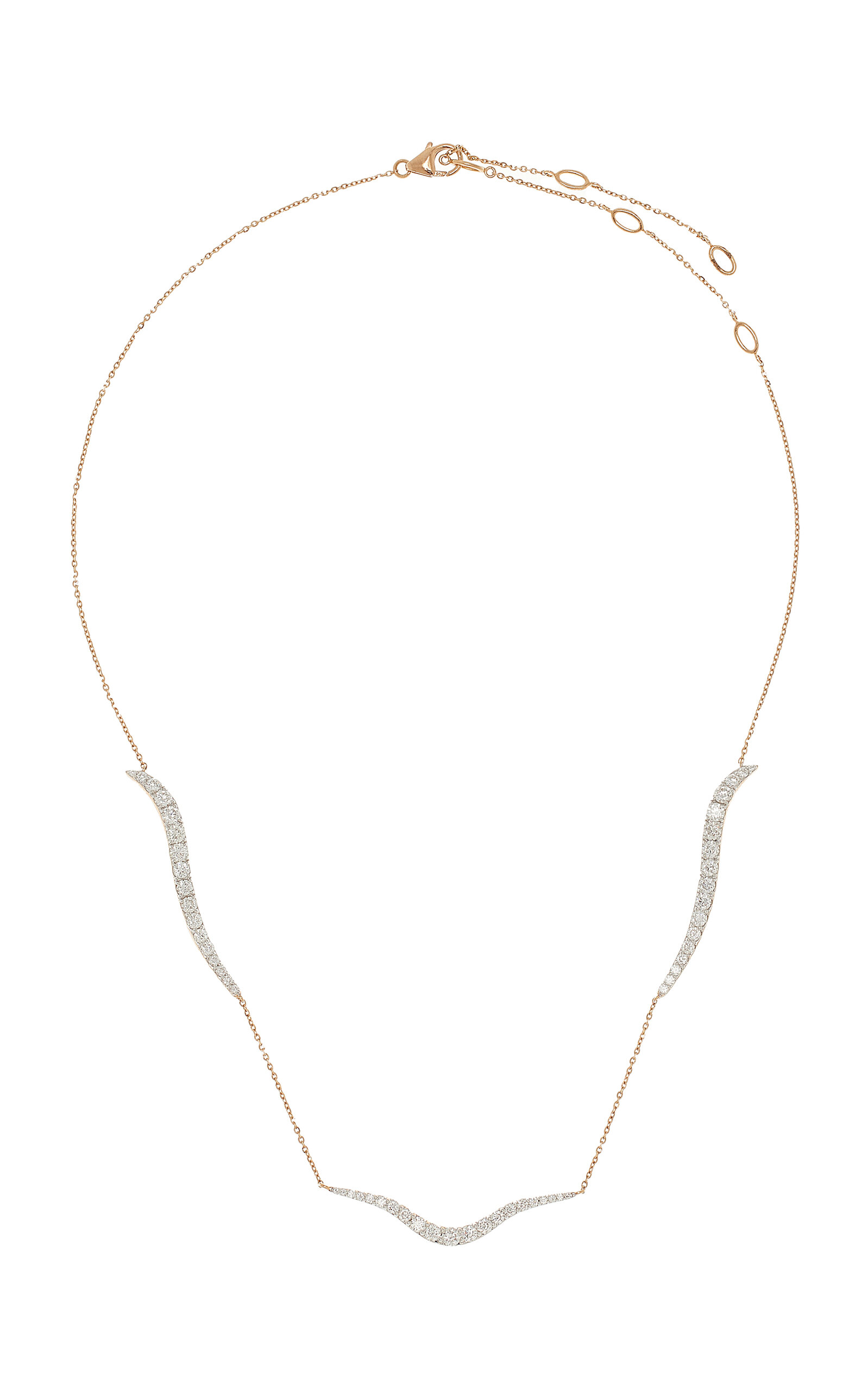 Shop Marie Mas Aurora 18k Rose Gold Diamond Necklace In Pink