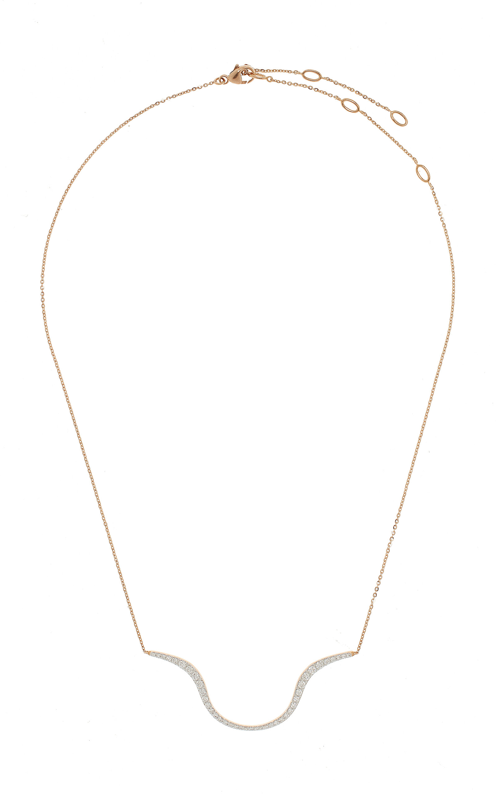 Shop Marie Mas Radiant Chain 18k Rose Gold Diamond Necklace In Pink