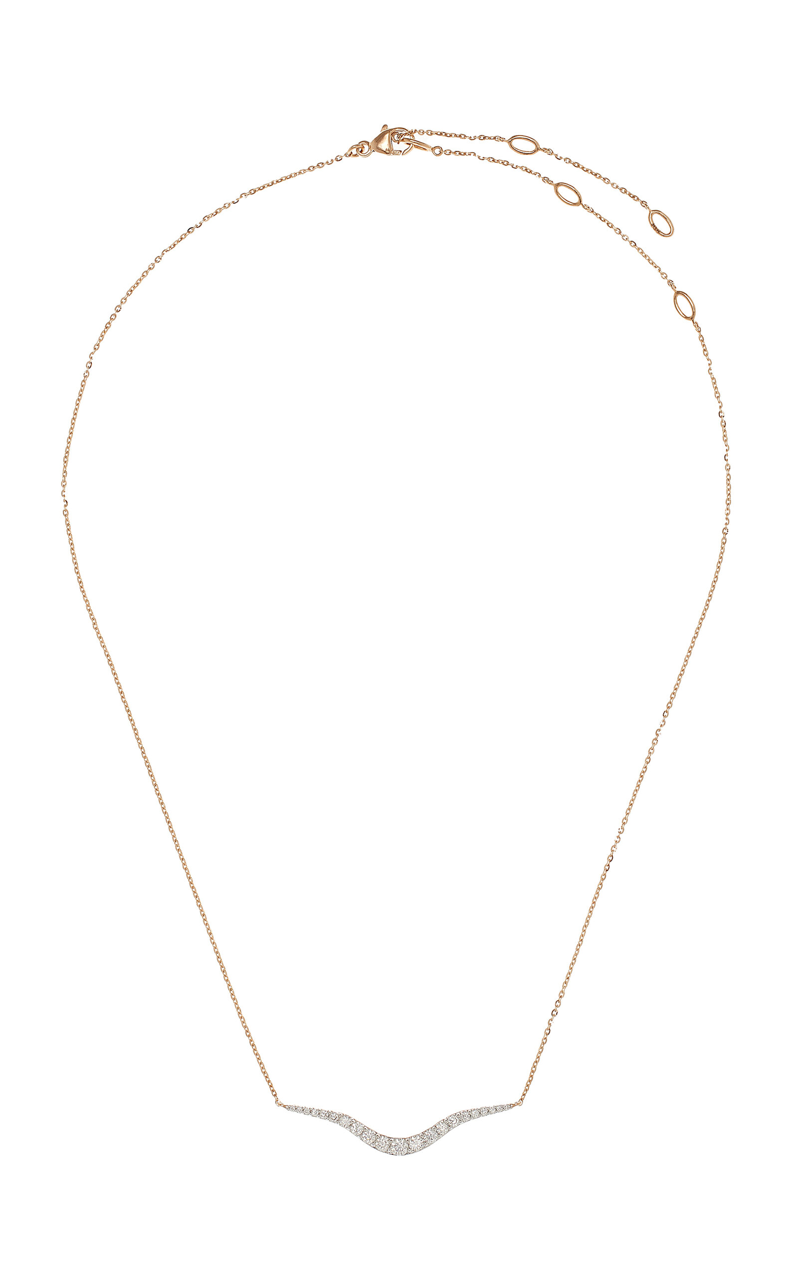 Marie Mas Petit Radiant 18k Rose Gold Diamond Necklace