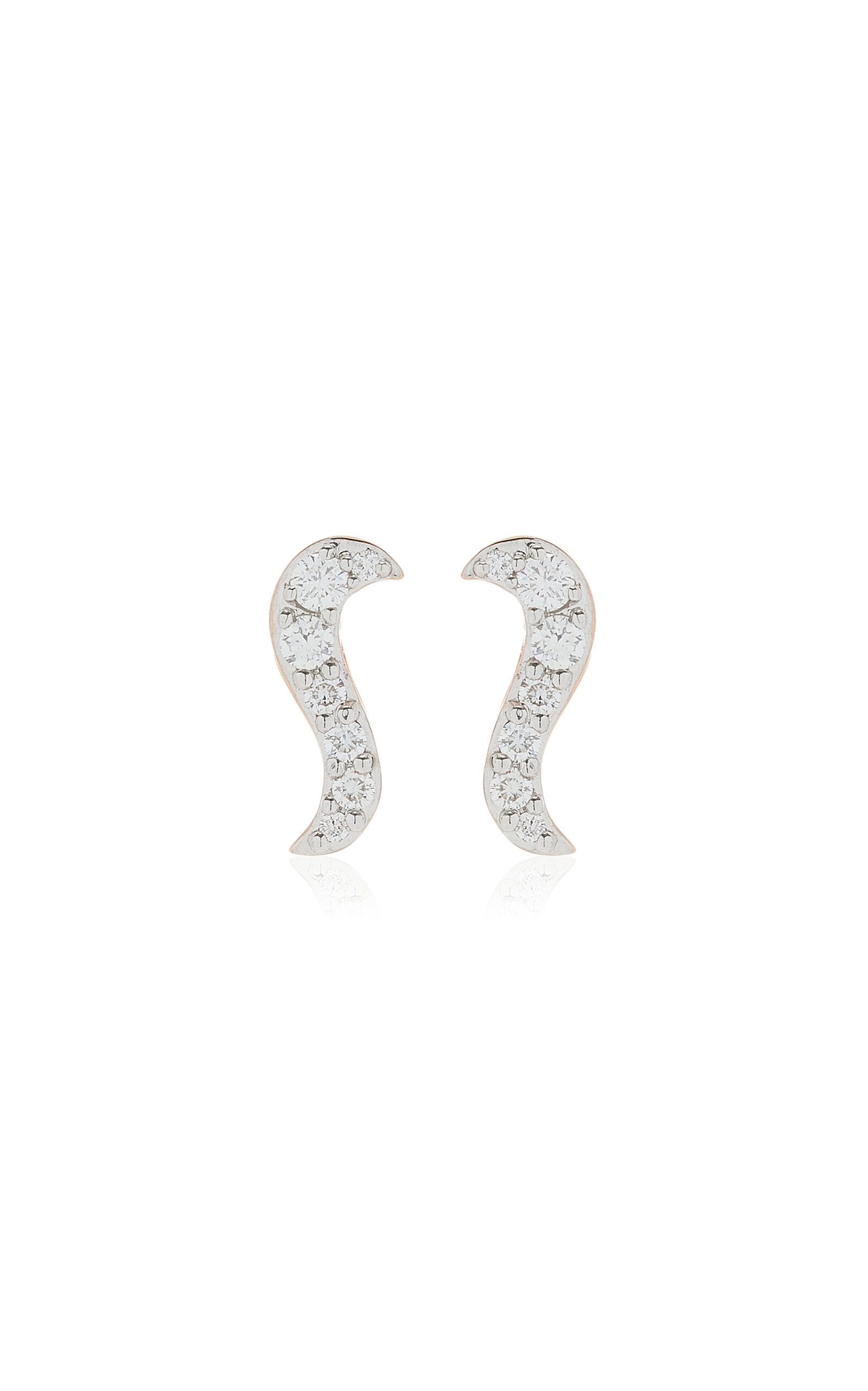 Marie Mas Radiant 18k Rose Gold Diamond Stud Earrings In Metallic