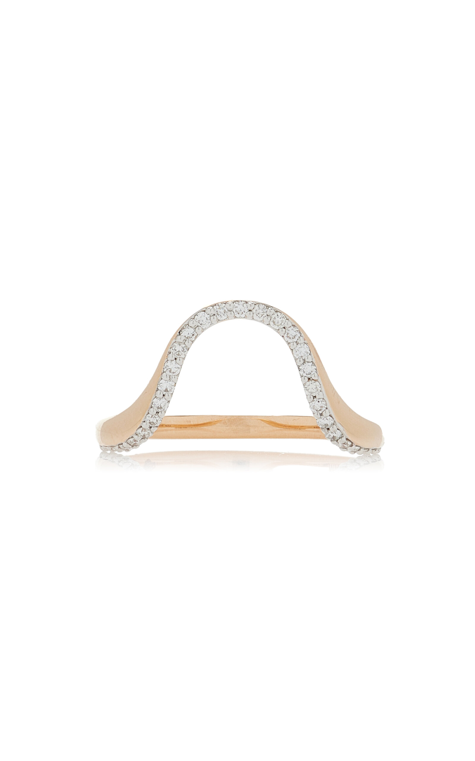Shop Marie Mas Aura 18k Rose Gold Diamond Ring In Pink