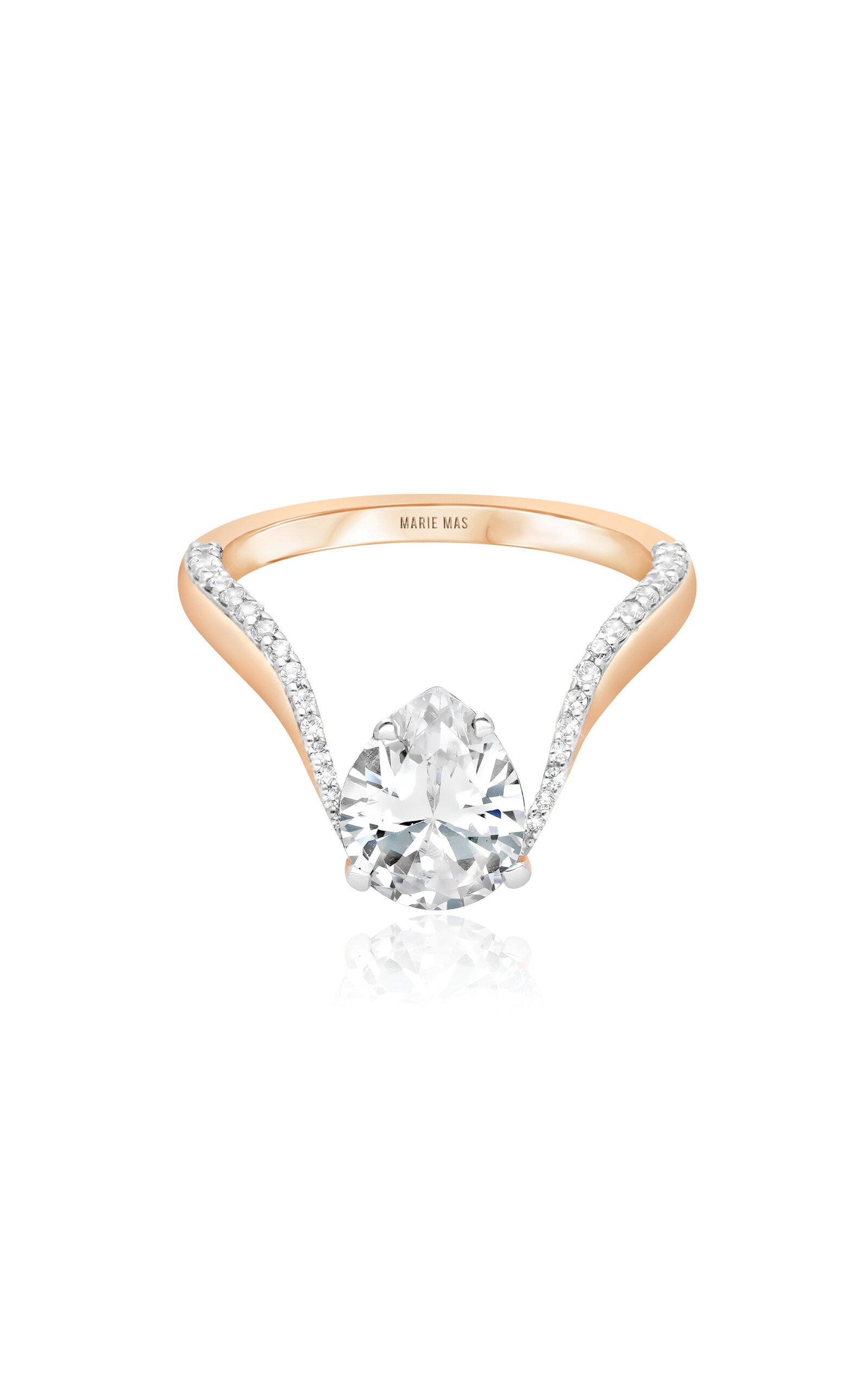 Marie Mas Aura 18k Rose Gold Diamond Ring In Pink