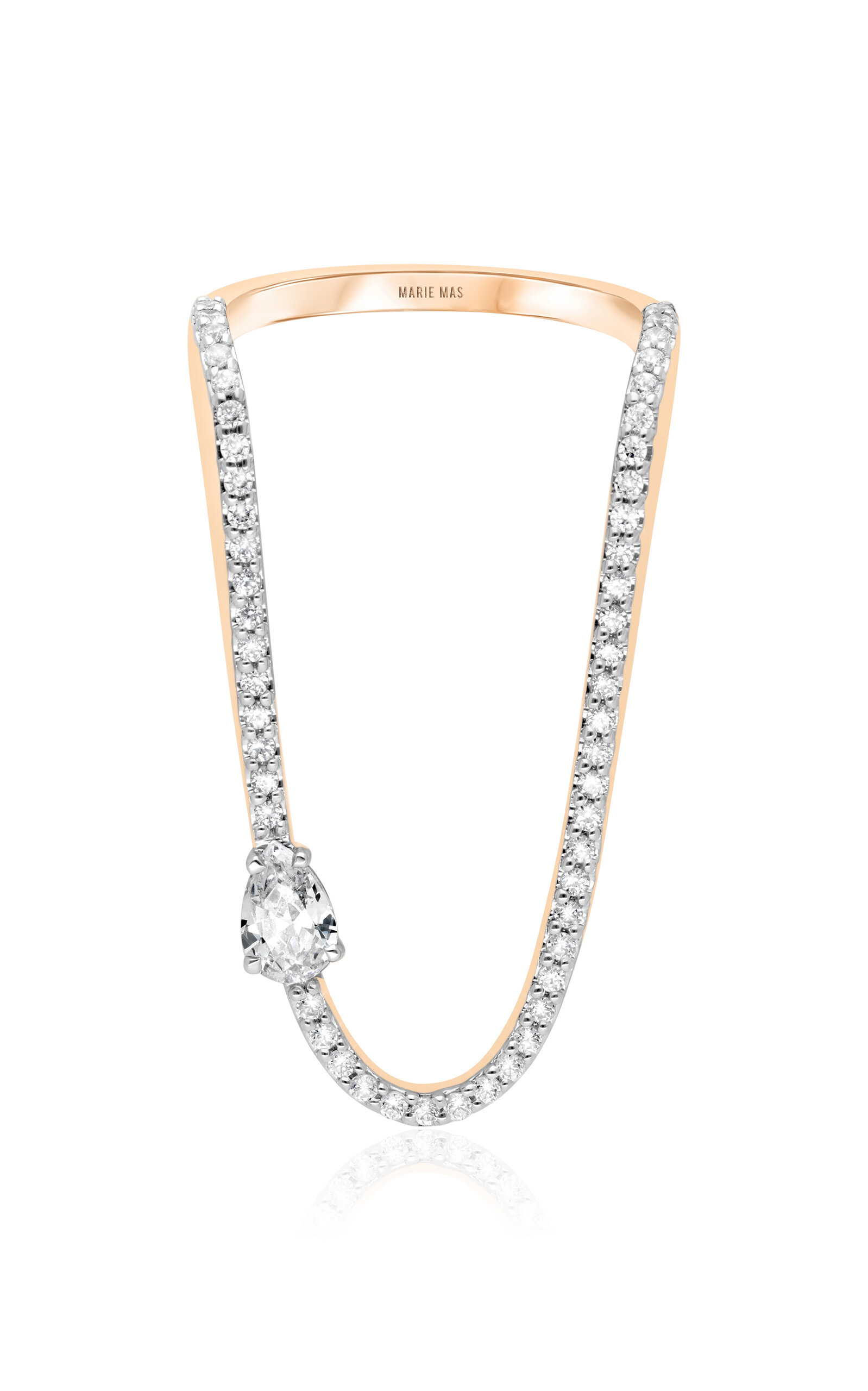 Shop Marie Mas Aurora 18k Rose Gold Diamond Ring In Pink