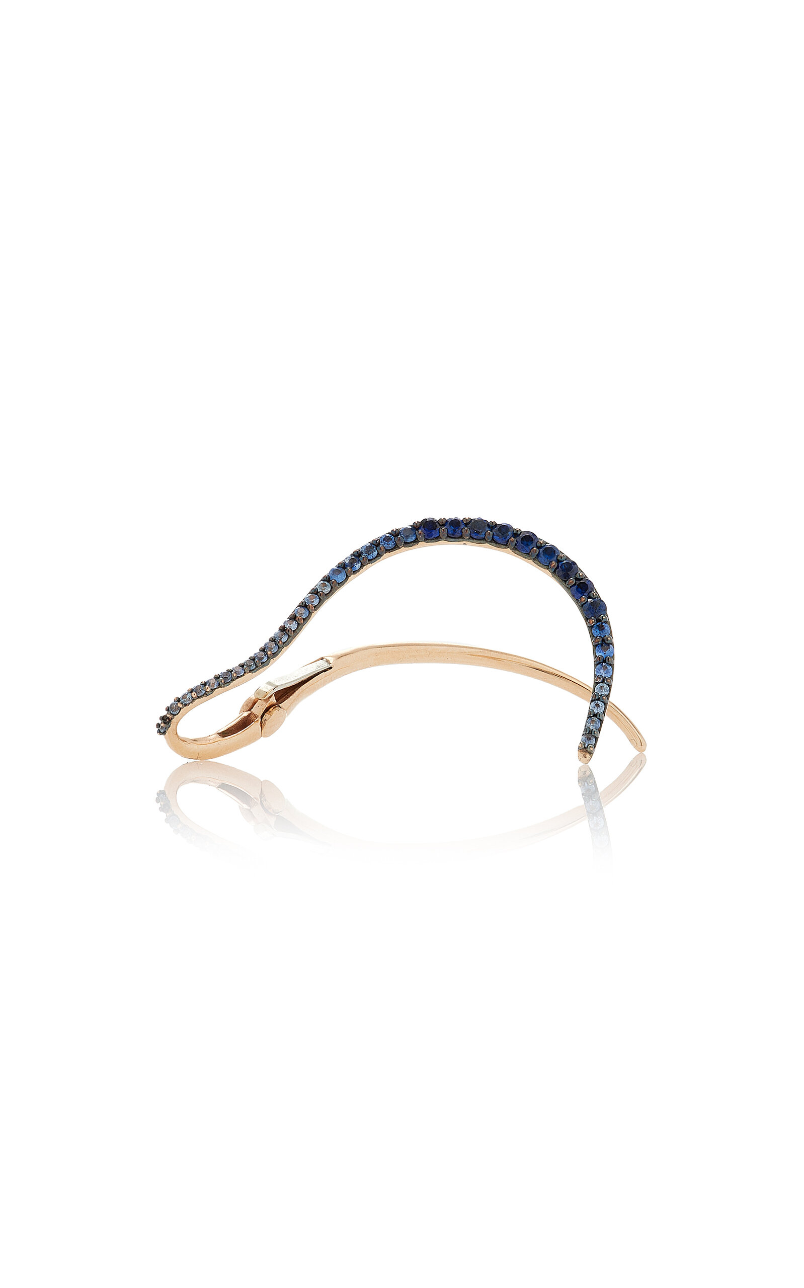 Shop Marie Mas 18k Rose Gold Sapphire Earring In Blue