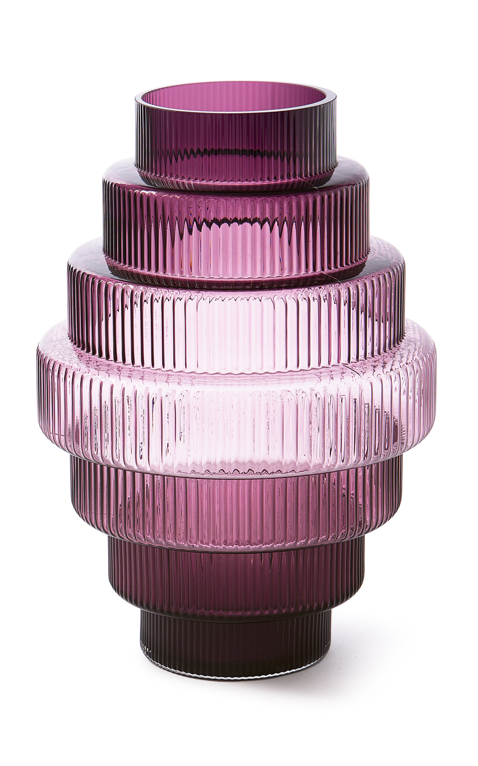 Polspotten Large Steps Glass Vase In Purple