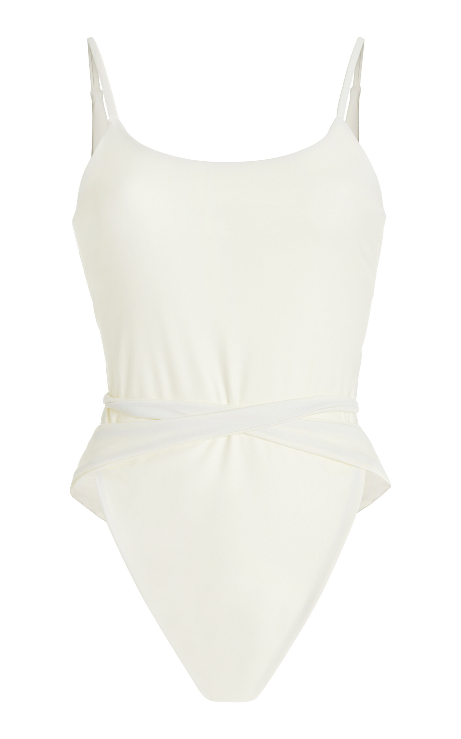 Mare Perpetua Essential Tie-detailed Open Back One-piece Swimsuit In Ivory