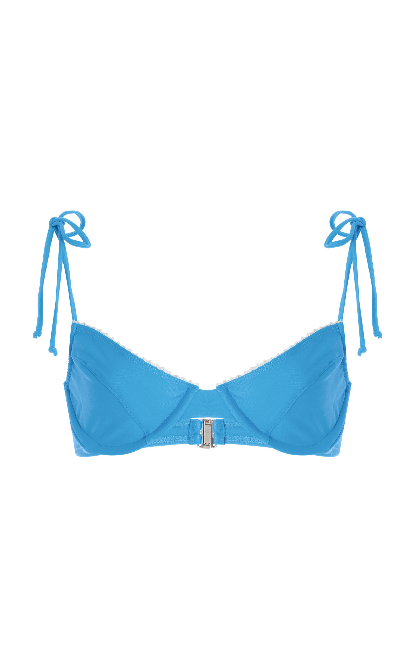 Mare Perpetua The Dusk Lace-trimmed Balconette Bikini Top In Blue