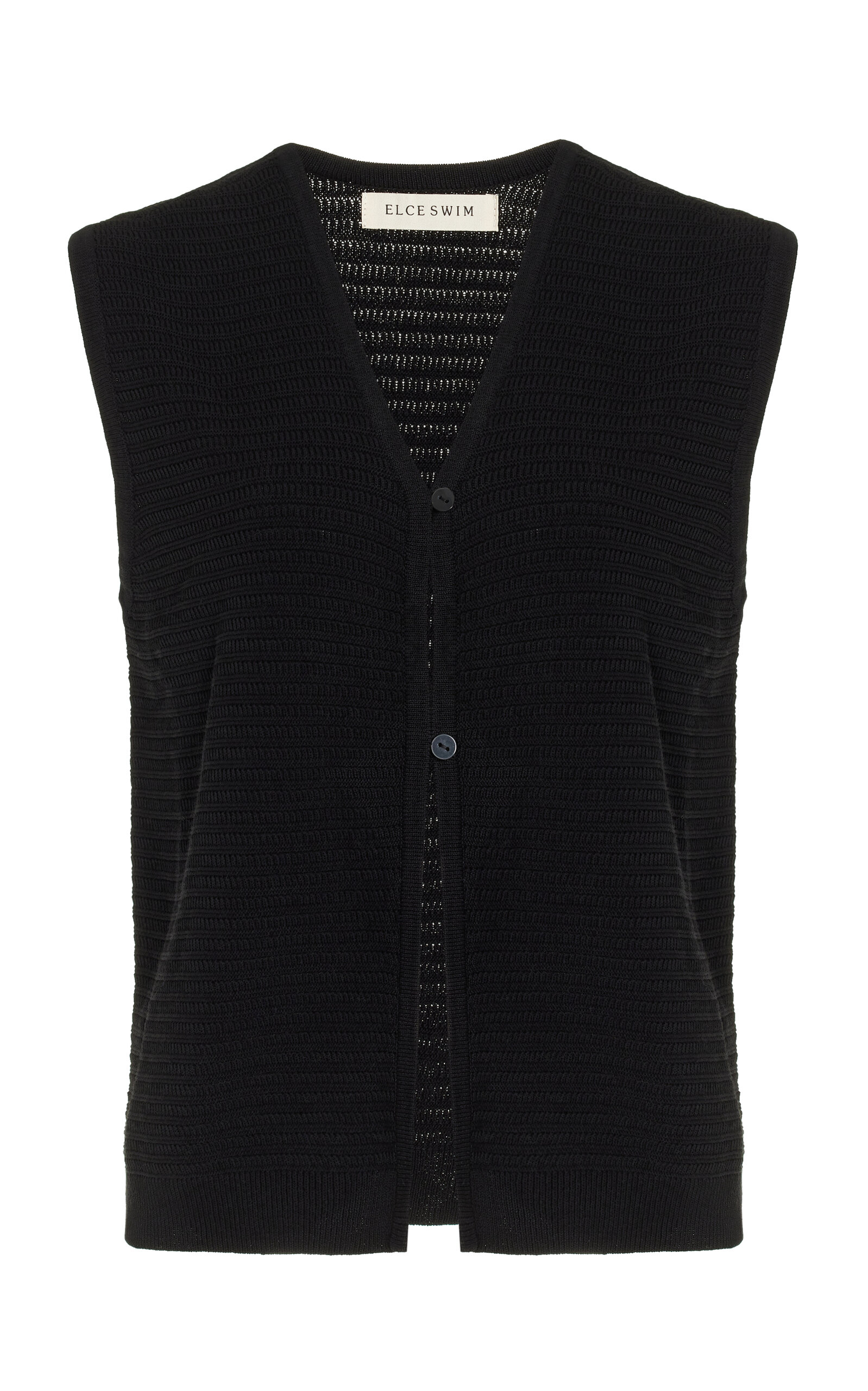 Elce Elle Knit Cotton-blend Vest Top In Black