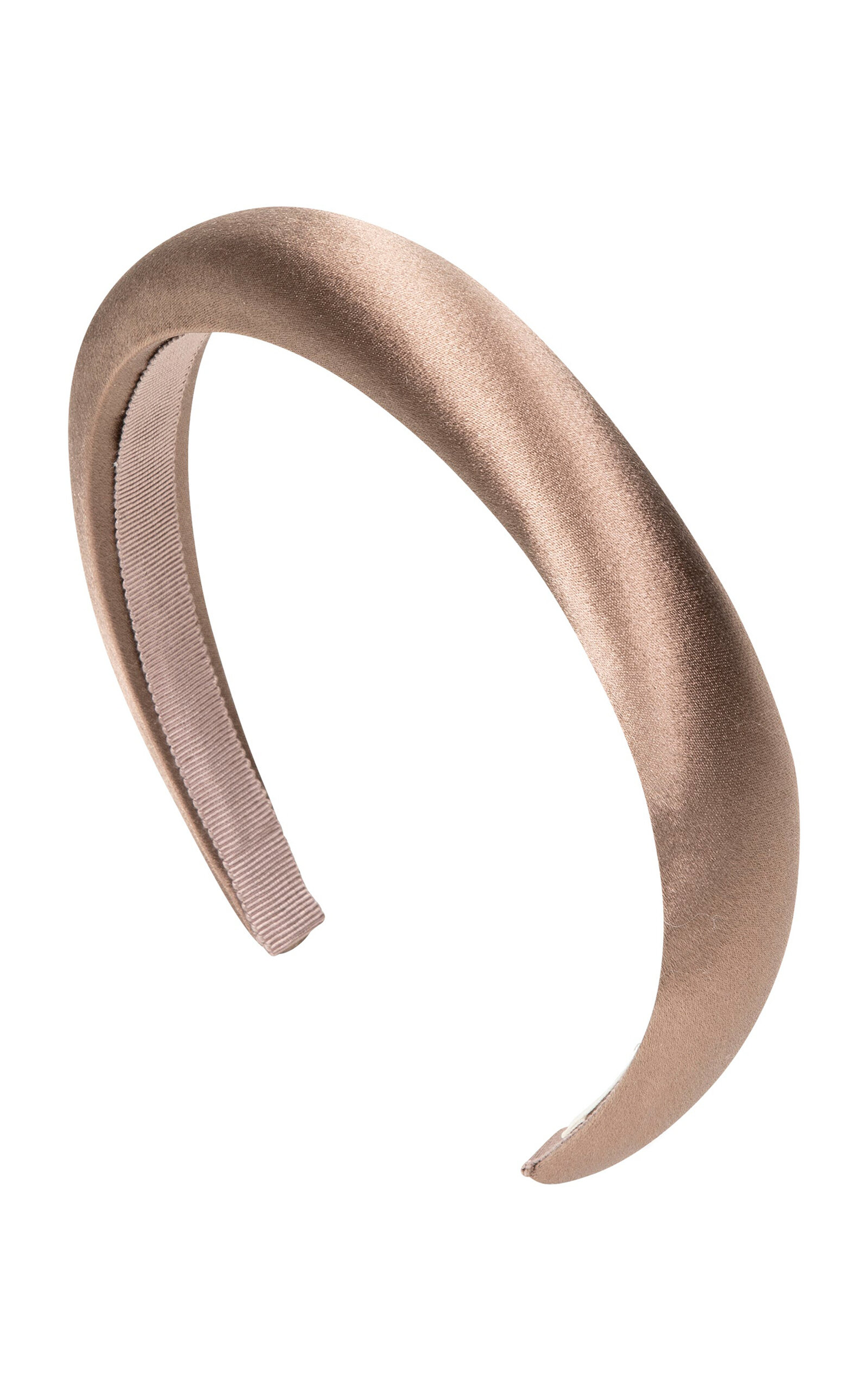 Jennifer Behr Tori Hammered Silk Satin Headband In Brown