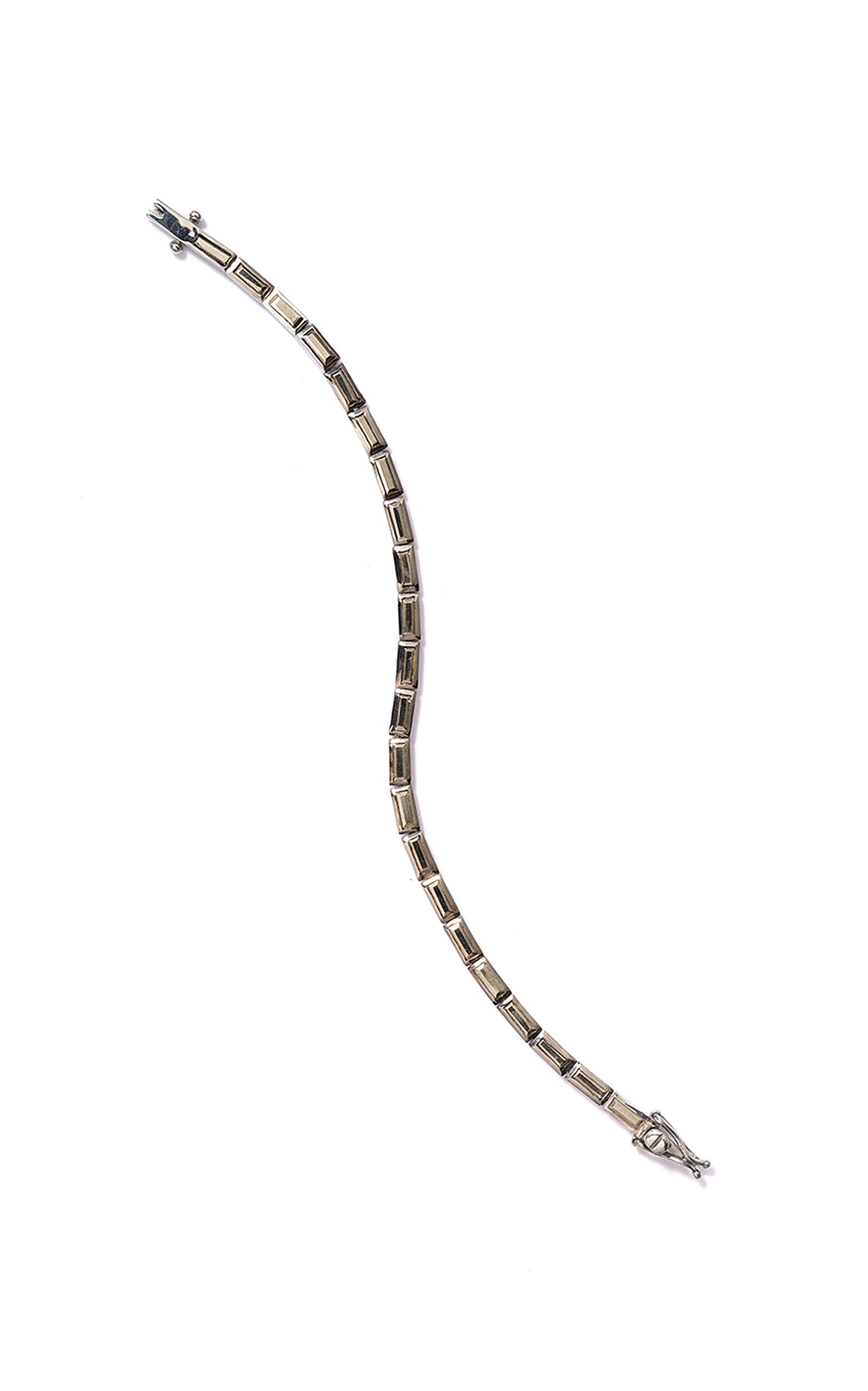 Linear Baguette Tile Bracelet in Pyrite