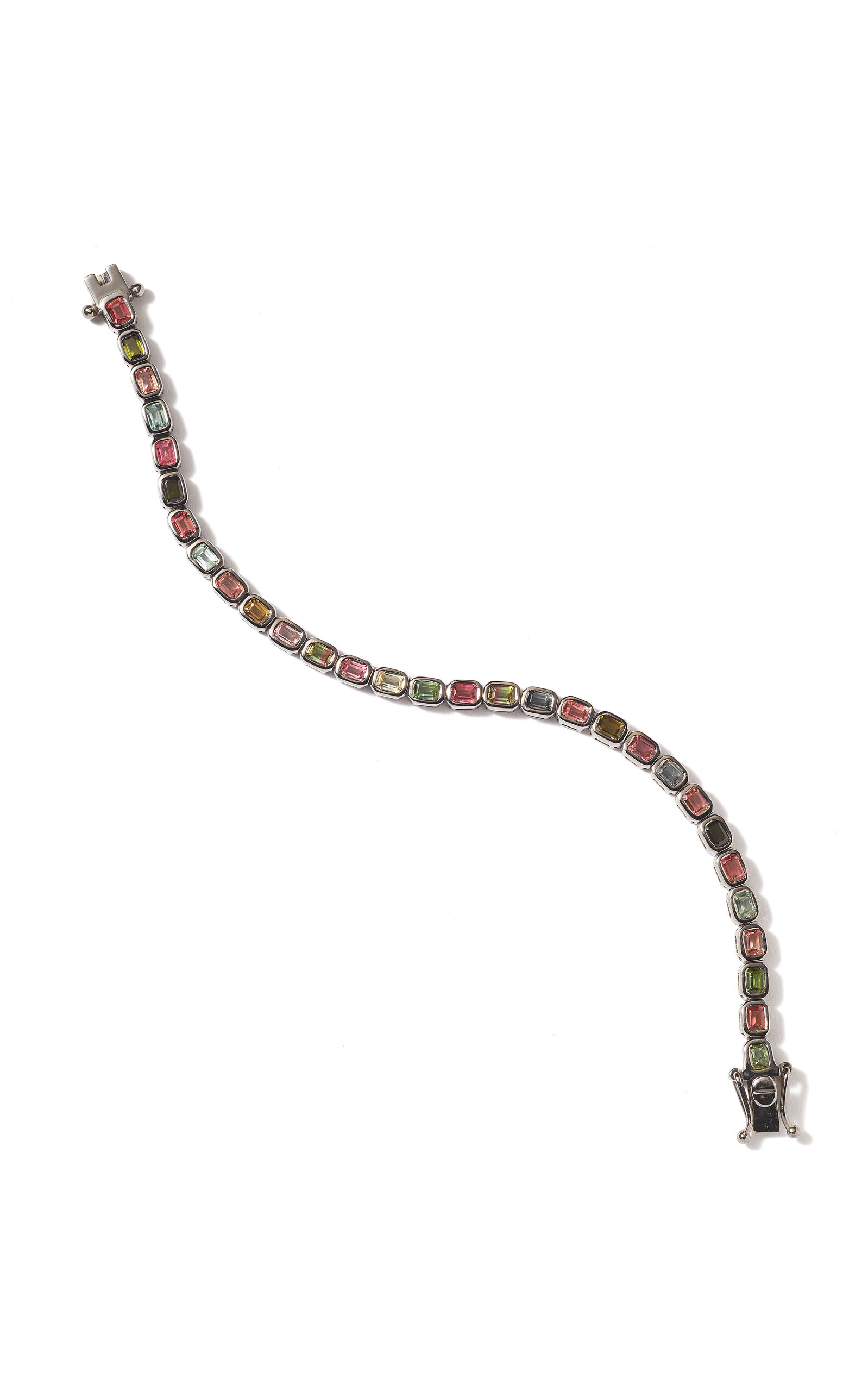 Mini Deco-Tile Tennis Bracelet in  Multi Tourmaline