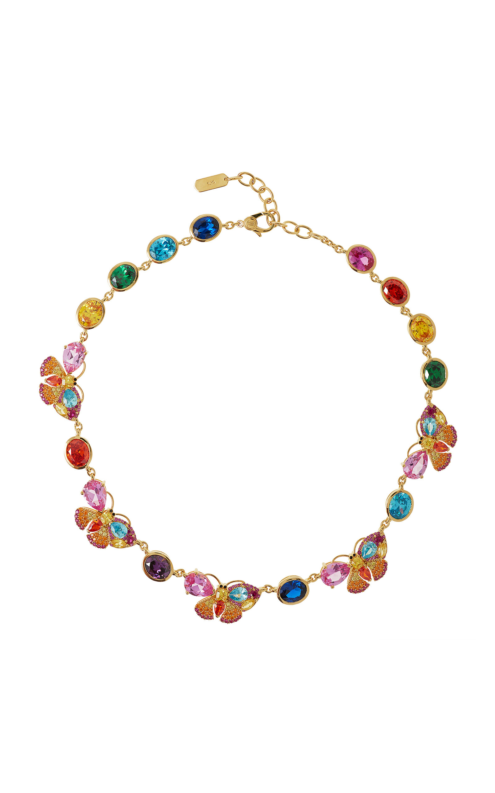 Judith Leiber Butterfly Gem 14k Gold-plated Necklace In Multi