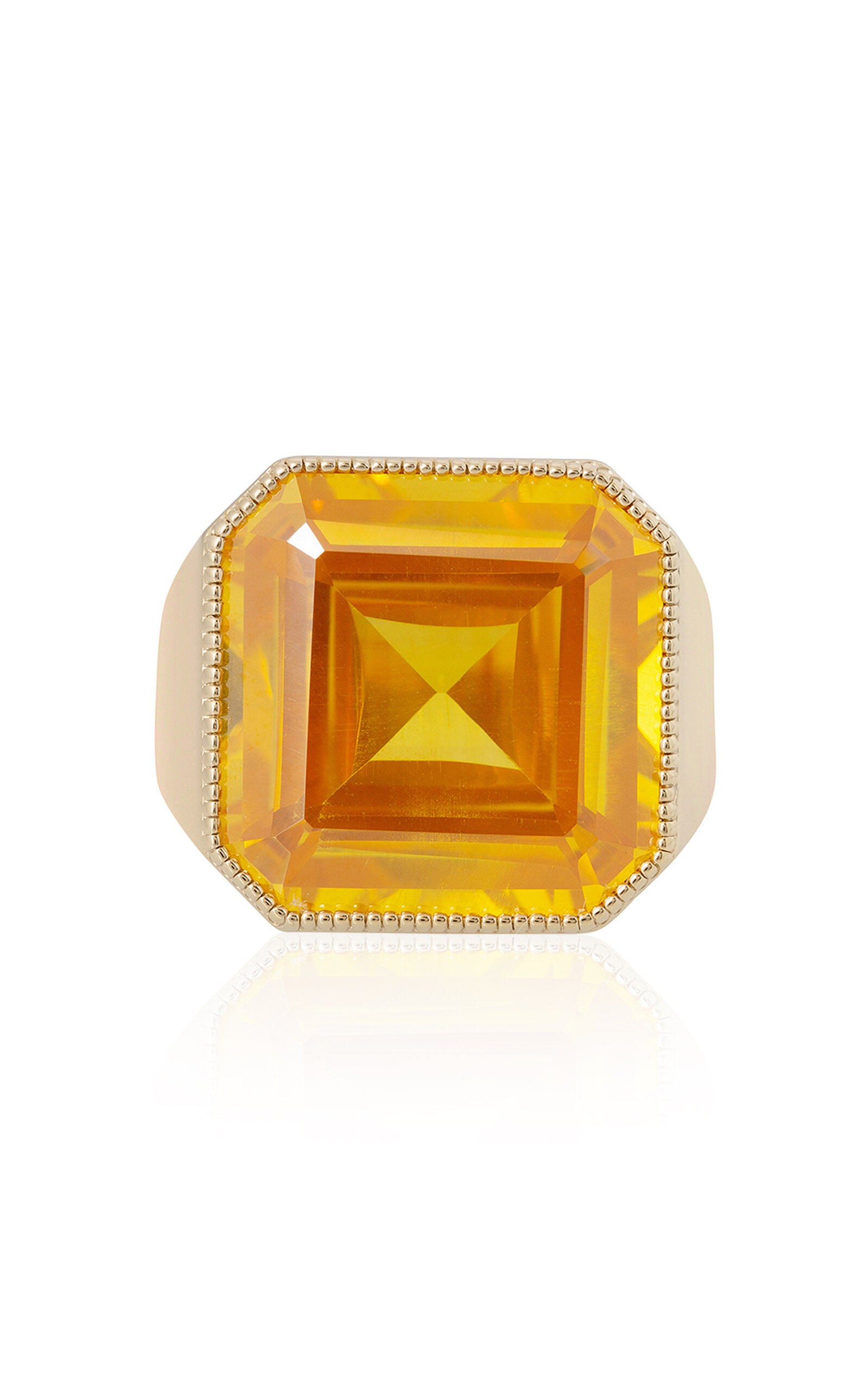 Judith Leiber Gem 14k Gold-plated Signet Ring In Yellow