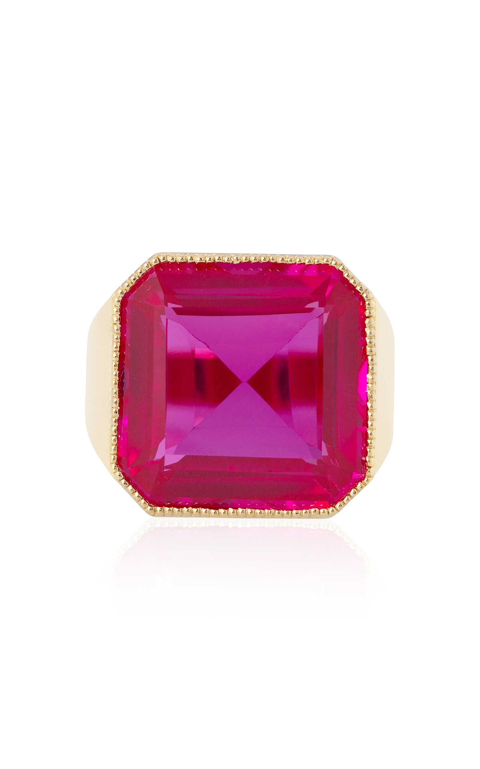 Judith Leiber Gem 14k Gold-plated Signet Ring In Pink
