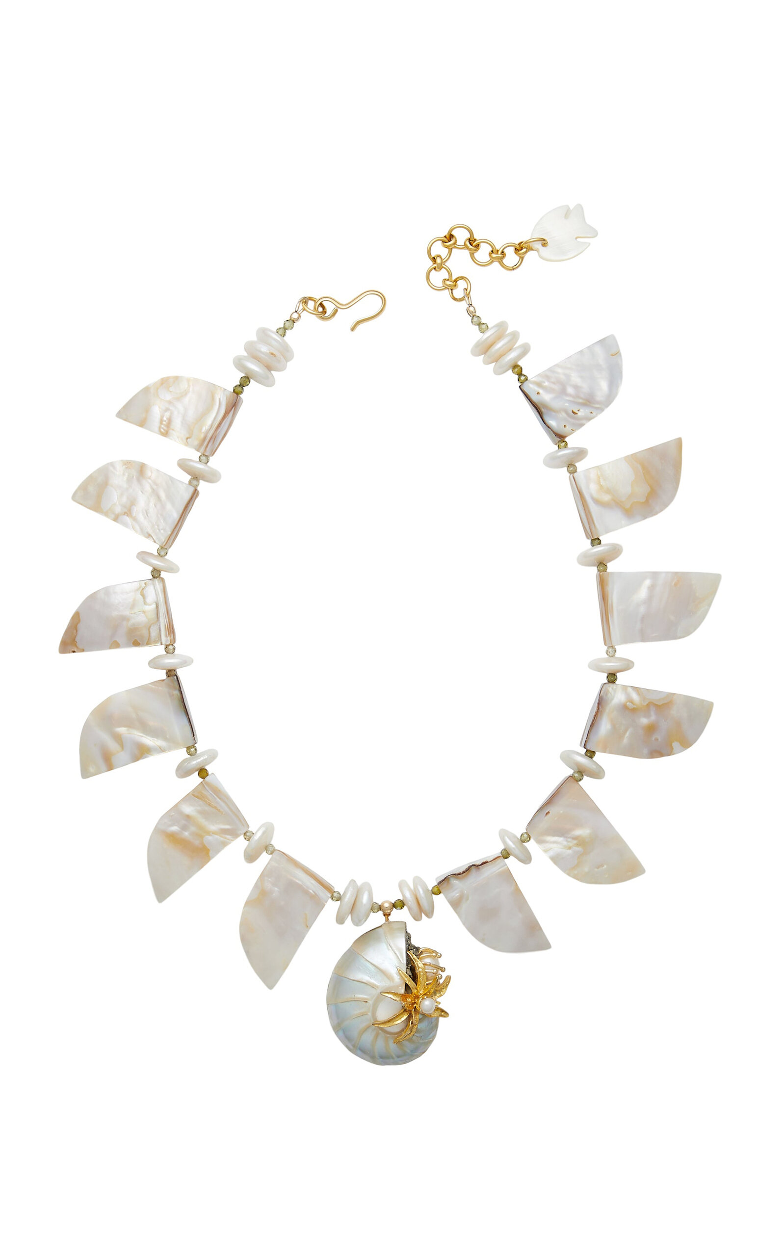 Shop Brinker & Eliza Amalfi Shell Necklace In Gold