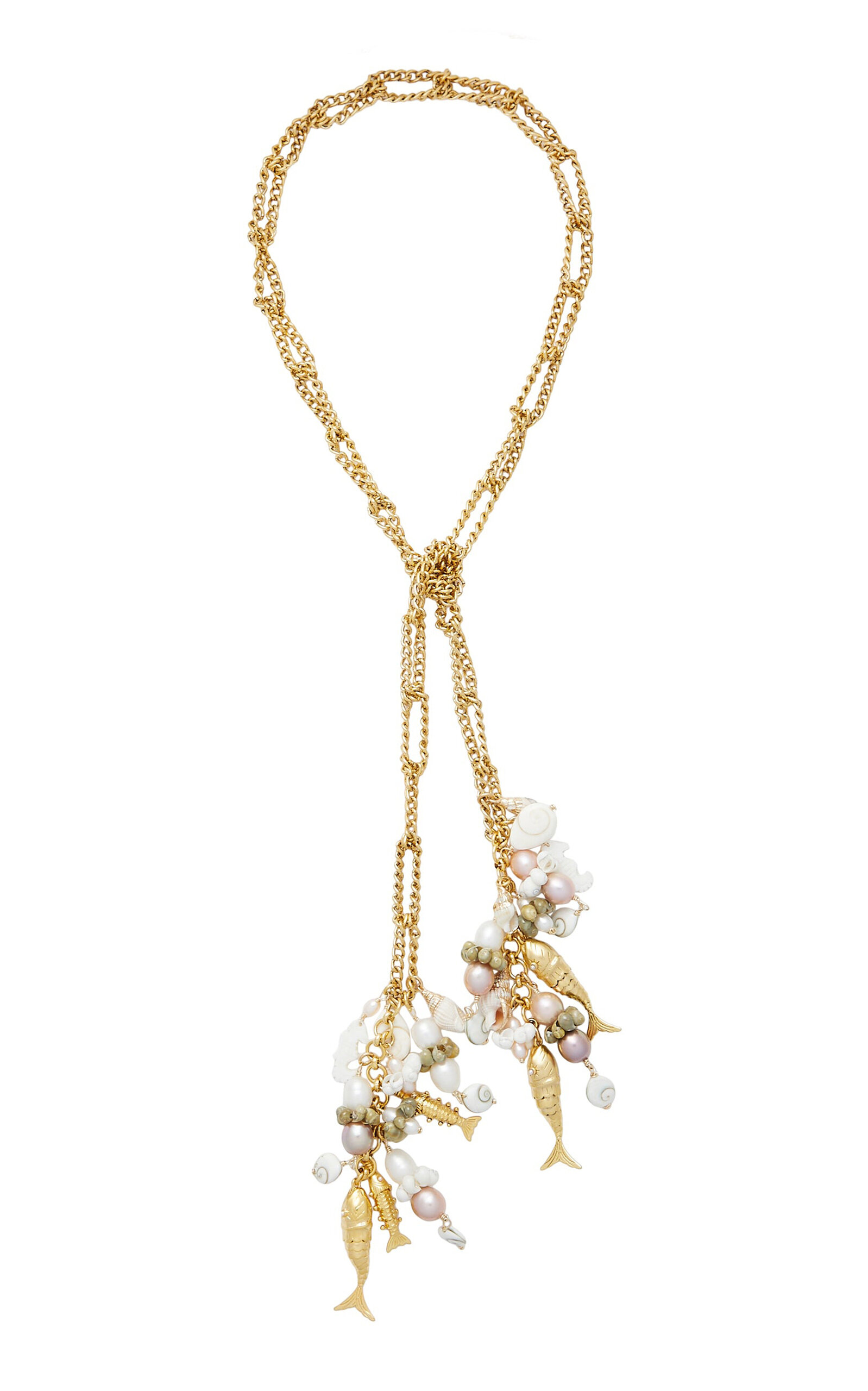 Shop Brinker & Eliza Chatham Lariat Charm Necklace In Gold