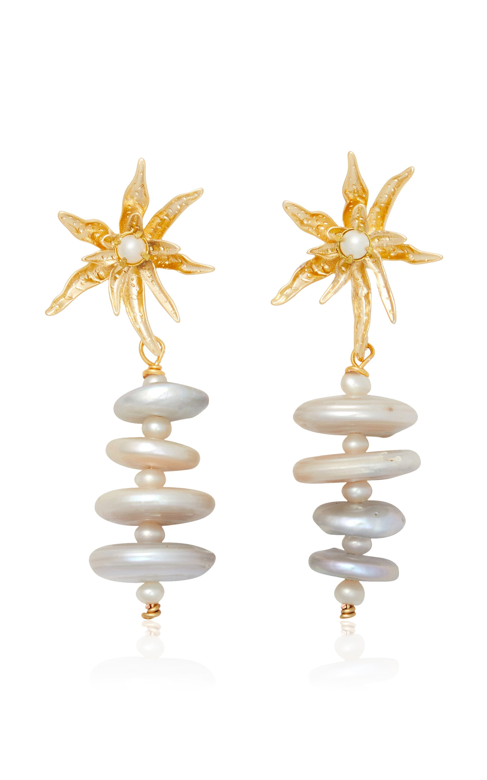 Evangeline 24K Gold-Plated Pearl Earrings