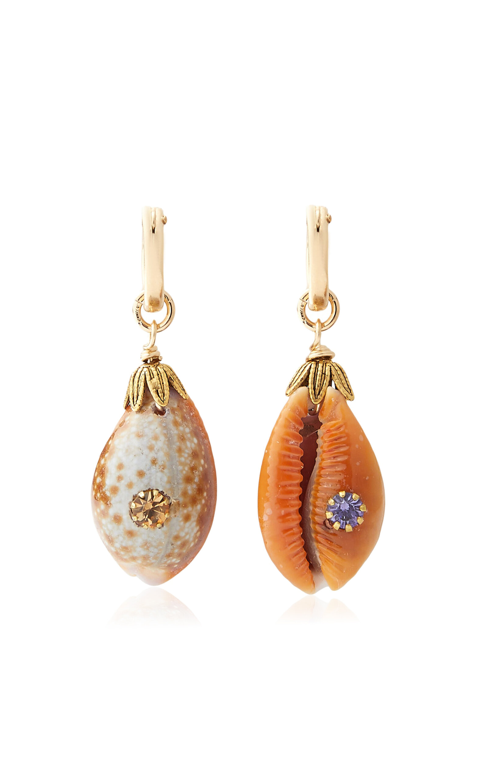 Brinker & Eliza Rooney Shell Earrings In Orange