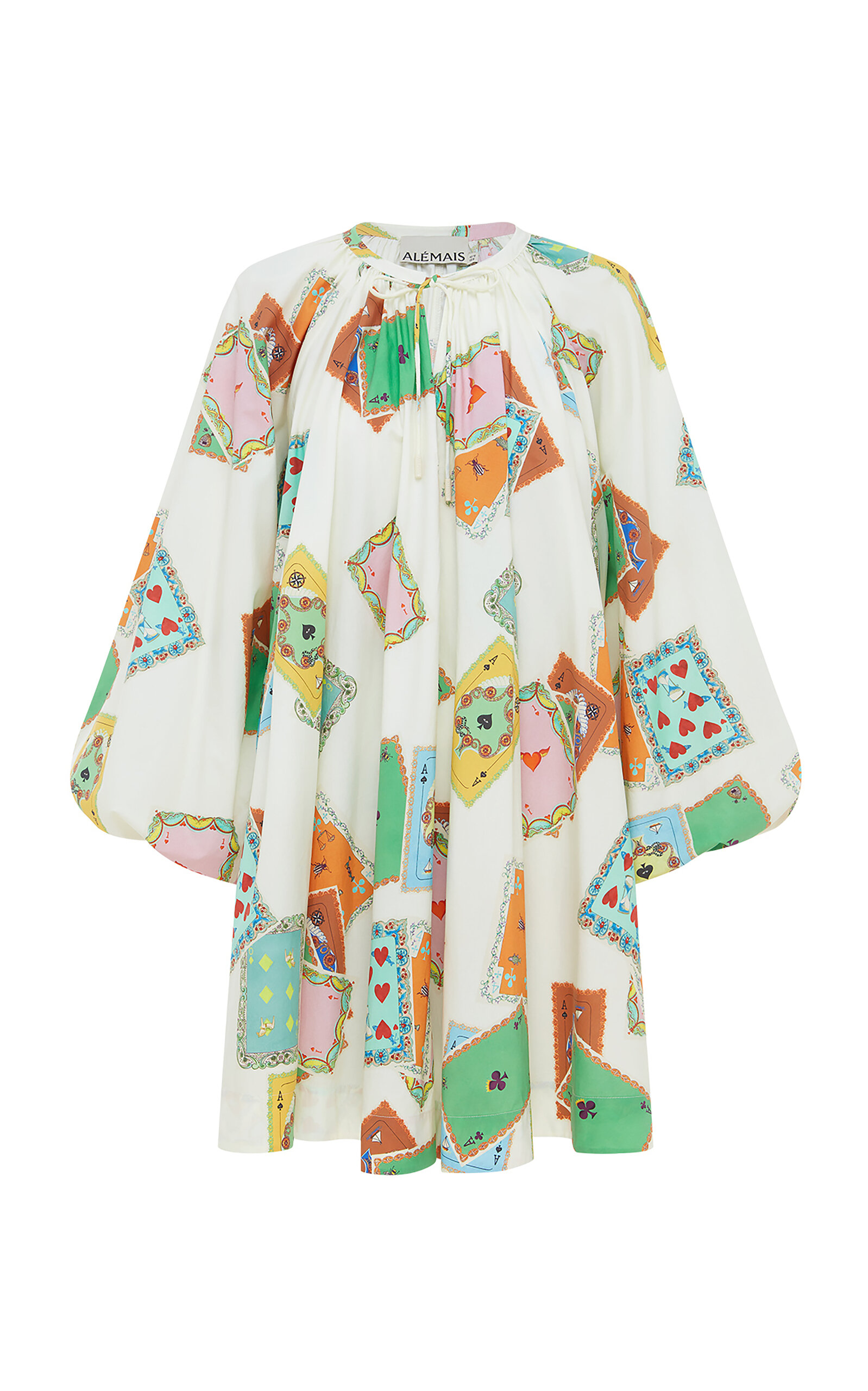 ALEMAIS Rummy Printed Organic Cotton Poplin Mini Dress - Multi