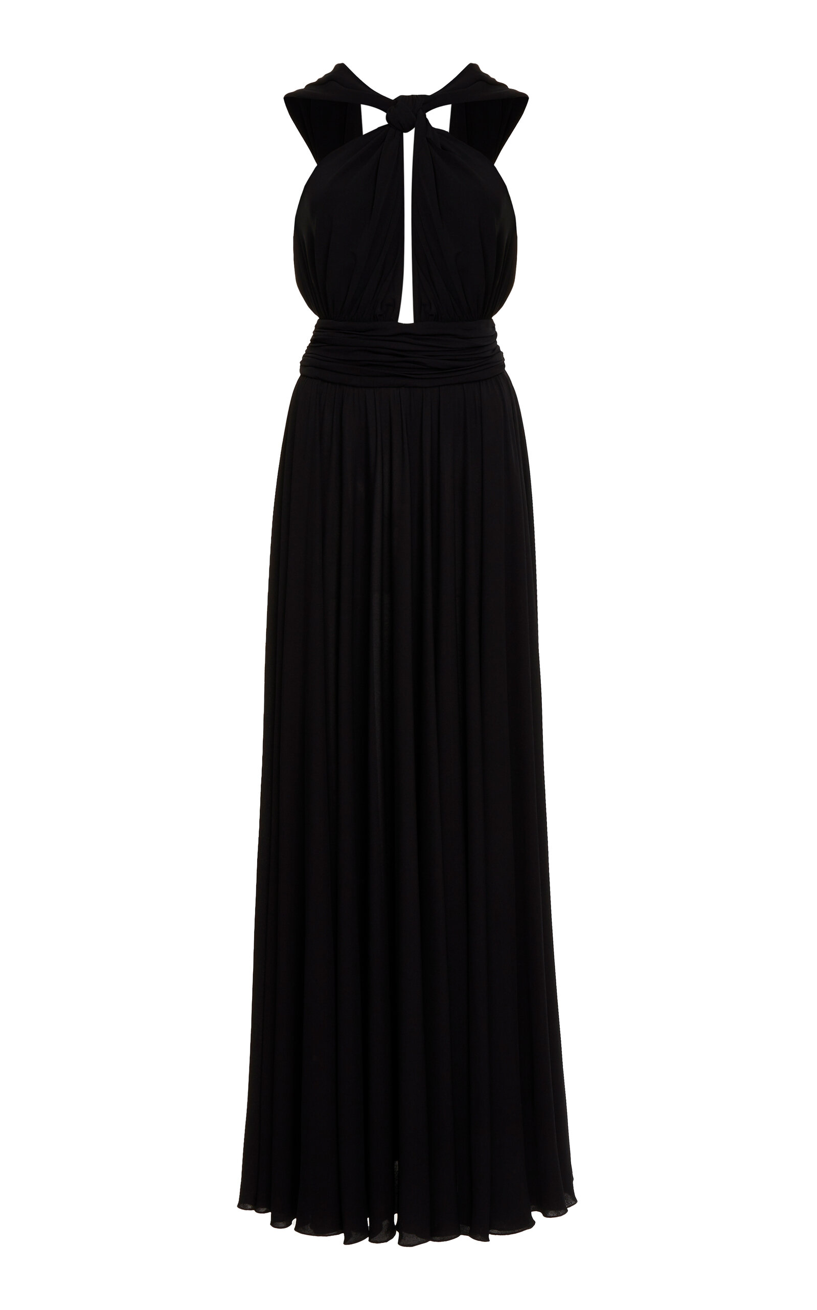 Giambattista Valli Knotted Jersey Maxi Dress In Black