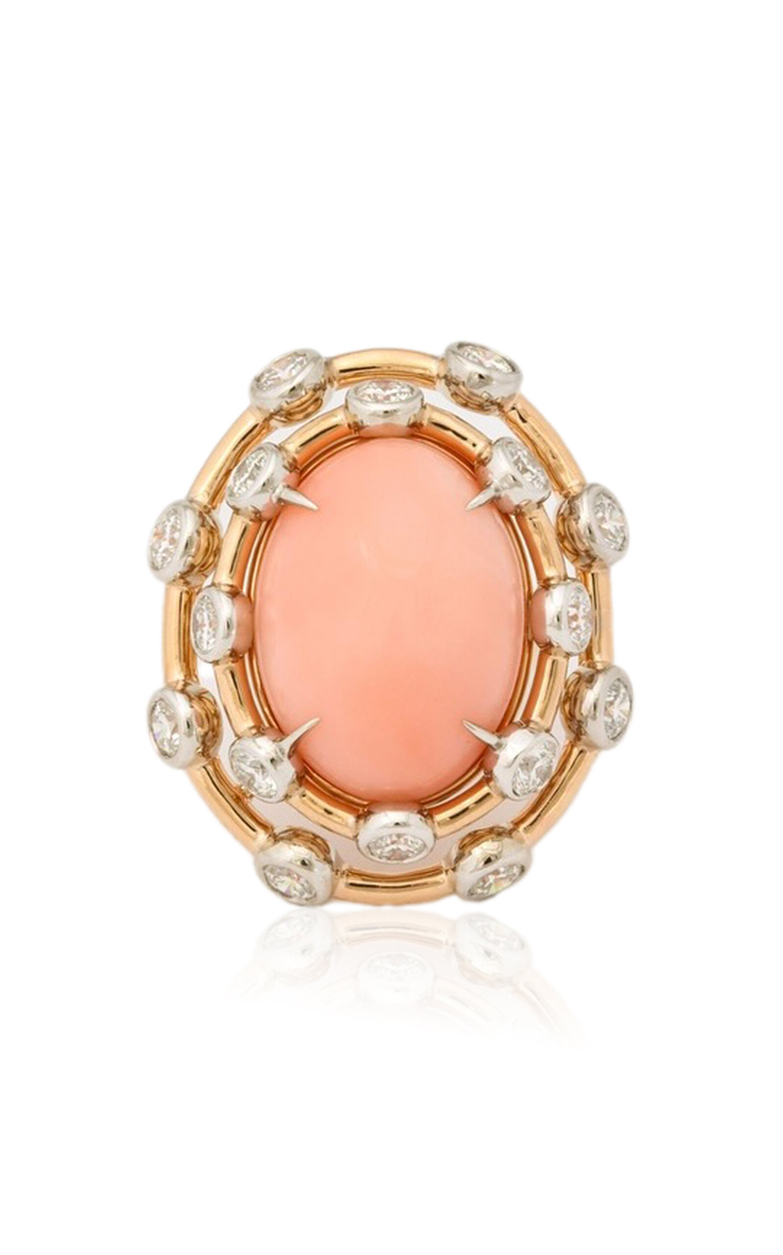 Shop Gemella Jewels 18k Gold One Of A Kind Angel Skin Coral Ring In Pink