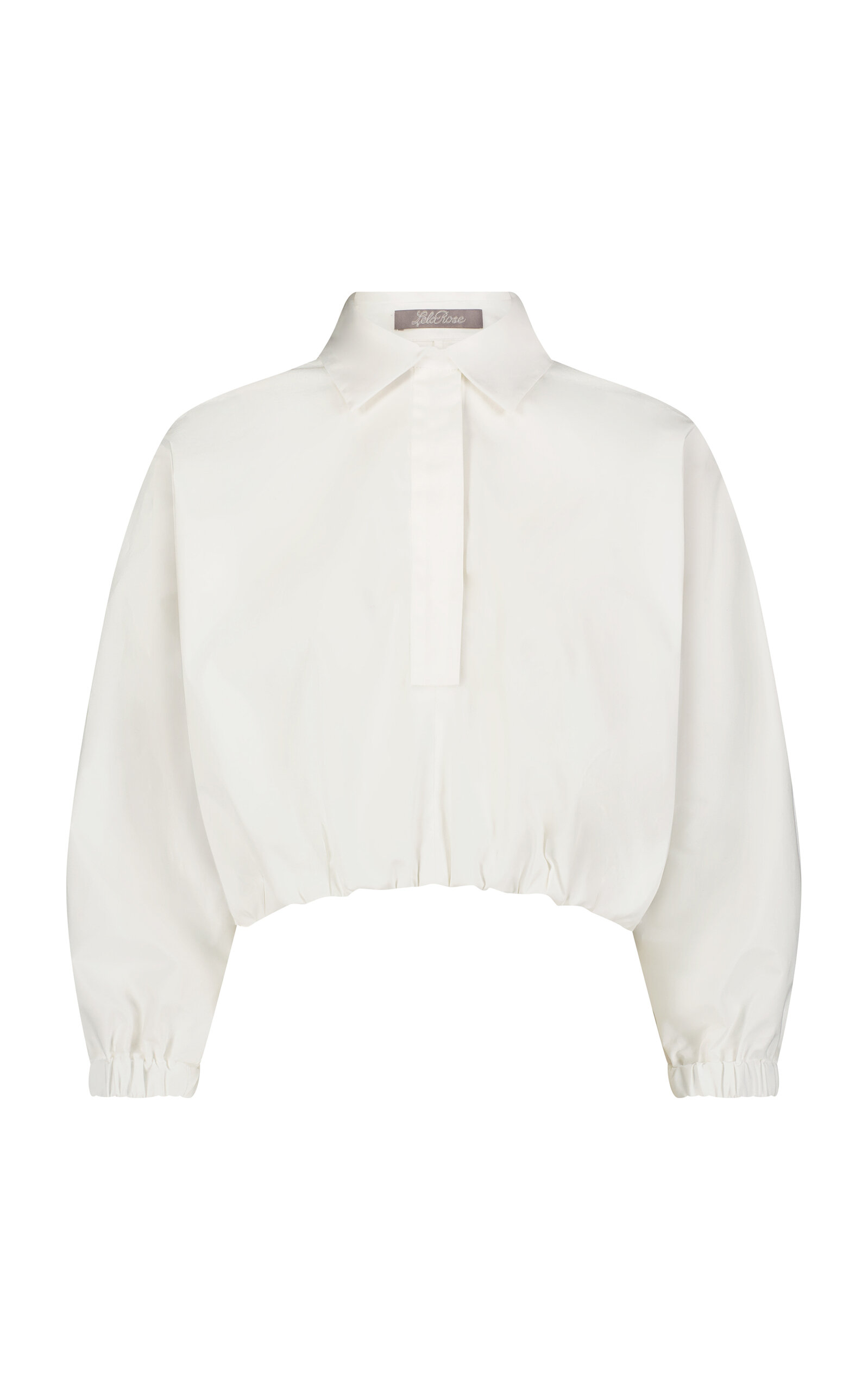 Shop Lela Rose Cotton-poplin Shirt In White