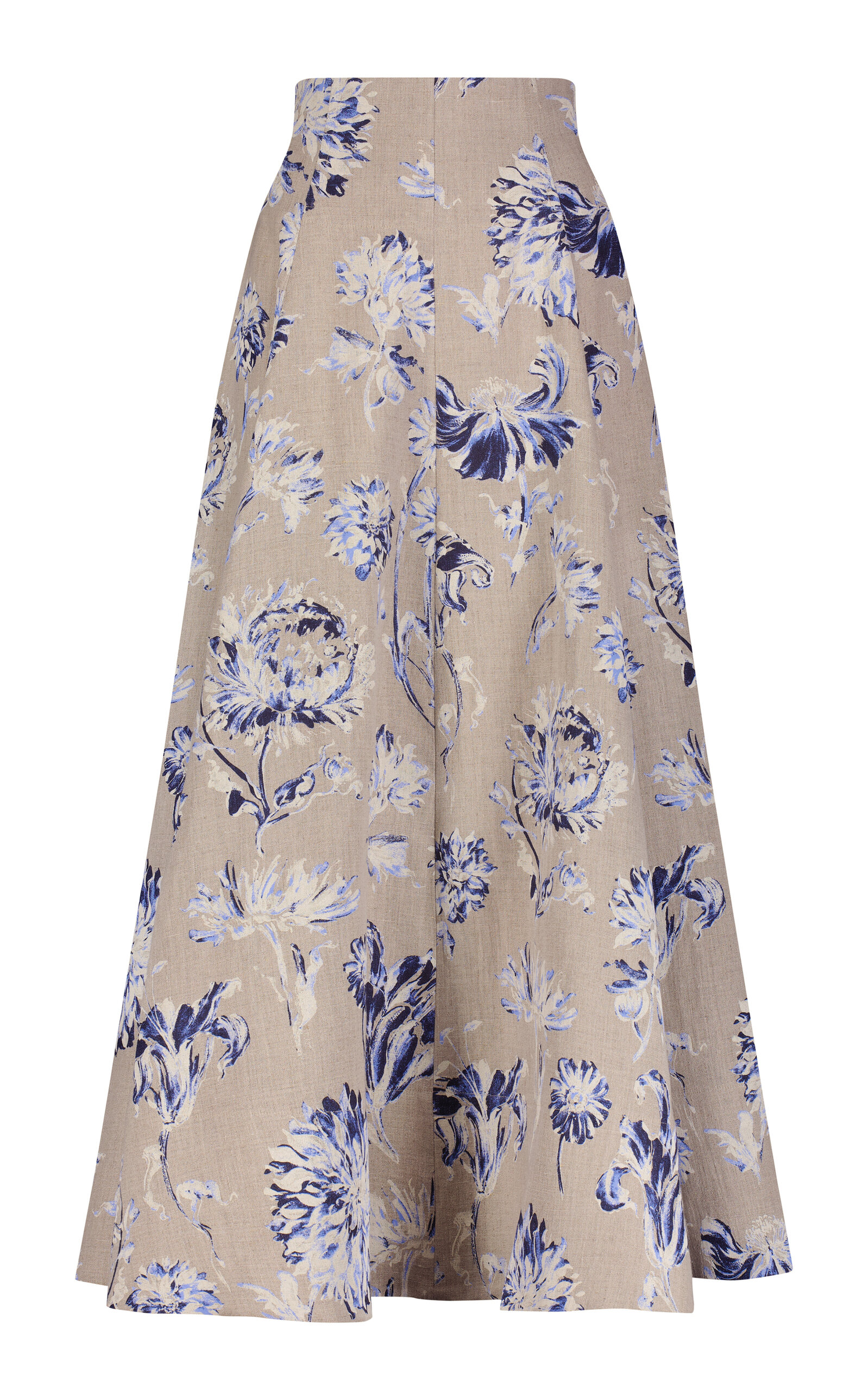 Lela Rose Pigment Linen Skirt In Blue