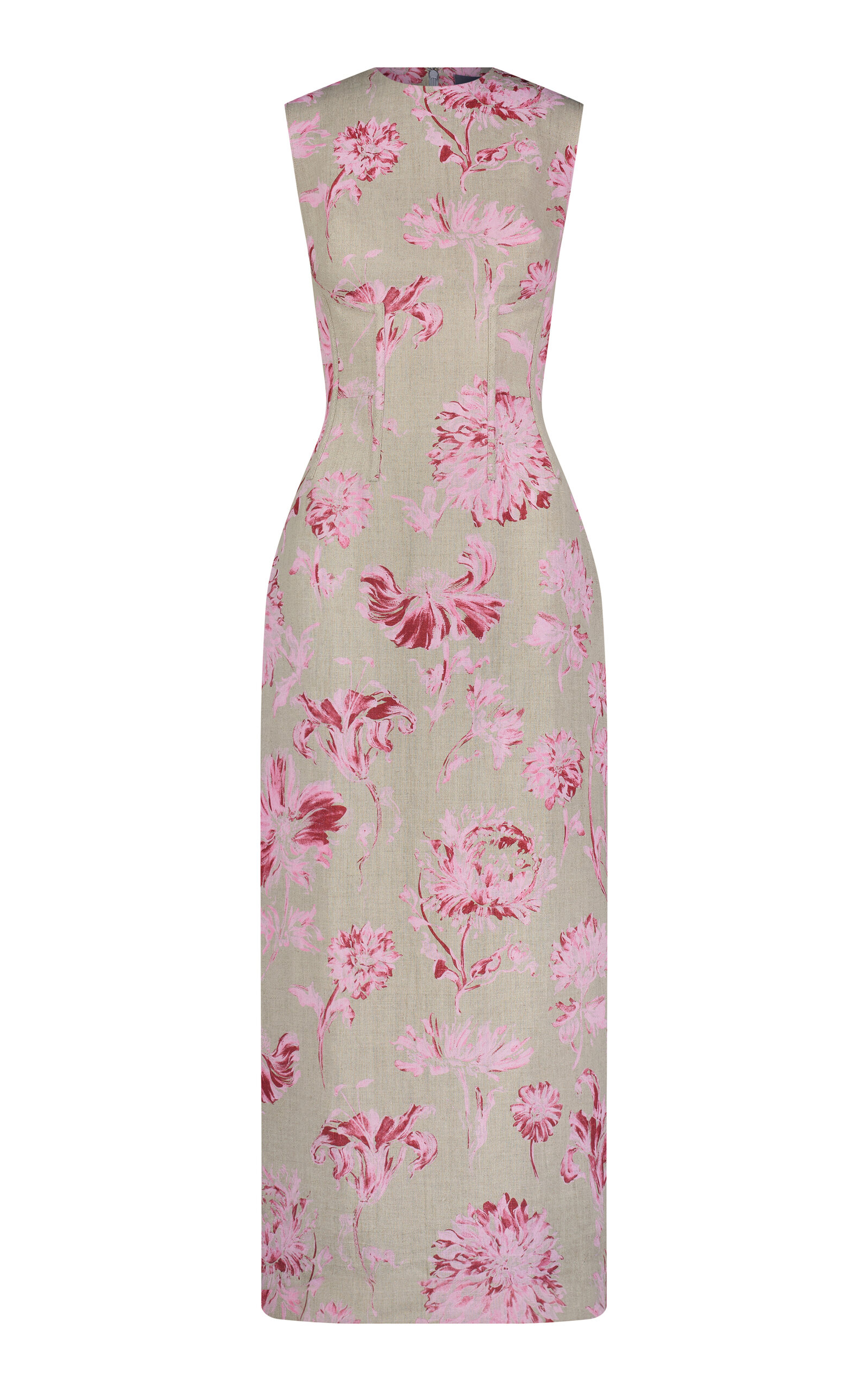 Shop Lela Rose Pigment Linen Dress In Pink