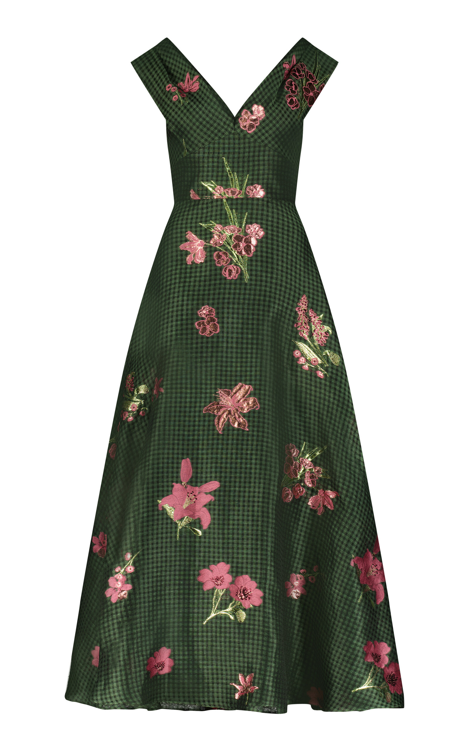 Floral Fil Coupe Off-The-Shoulder Dress