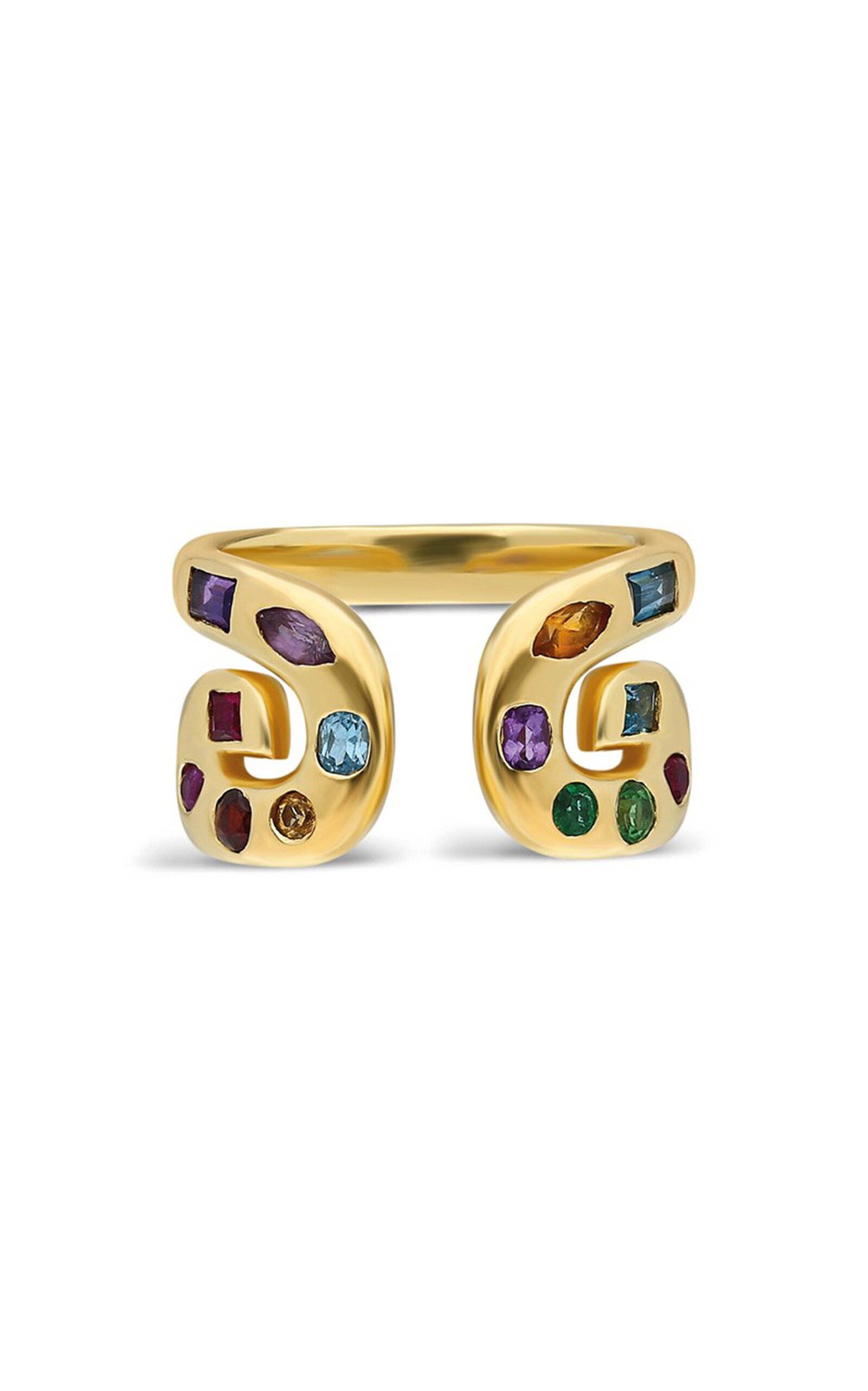 Shop Itä Fine Jewelry 14k Yellow Gold Txirimiri “carnaval” Multi-gemstone Ring
