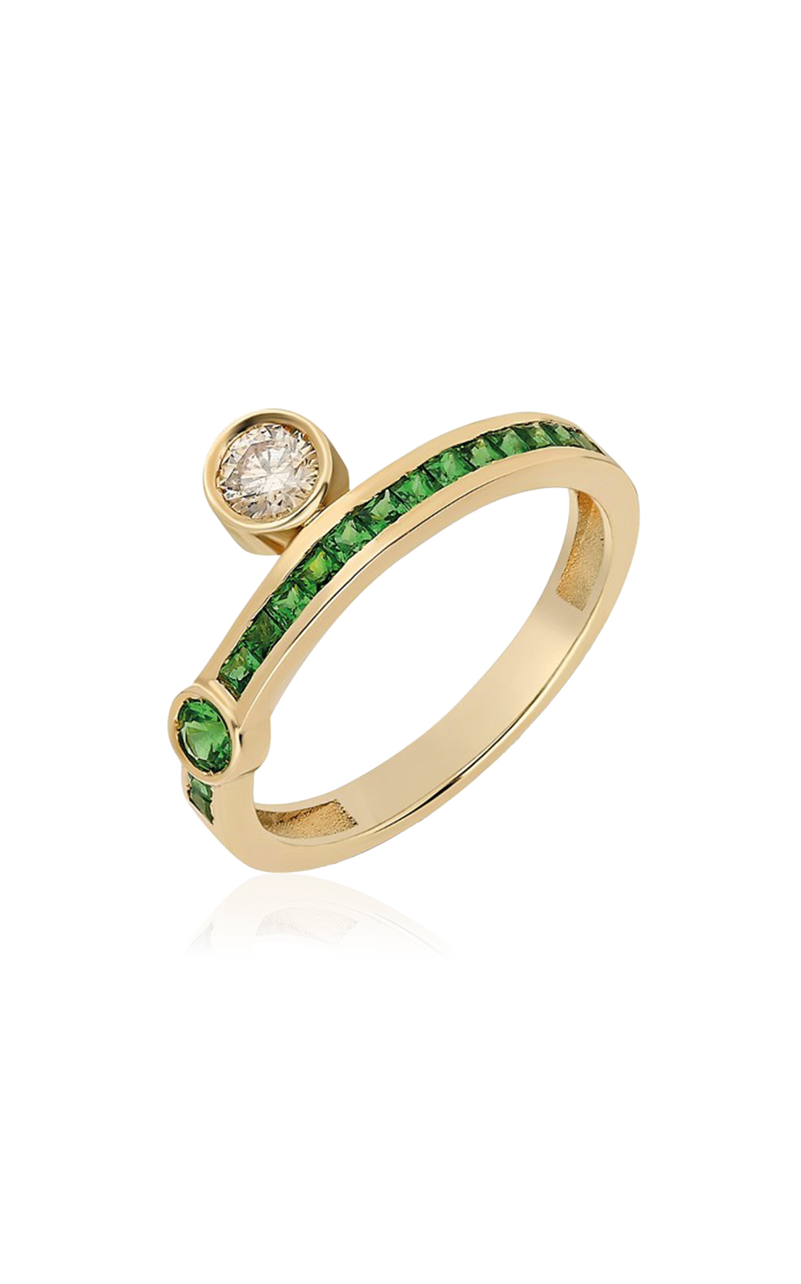 Shop Itä Fine Jewelry 14k Yellow Gold ¡buenos Días! “esperanza” Ring In Green
