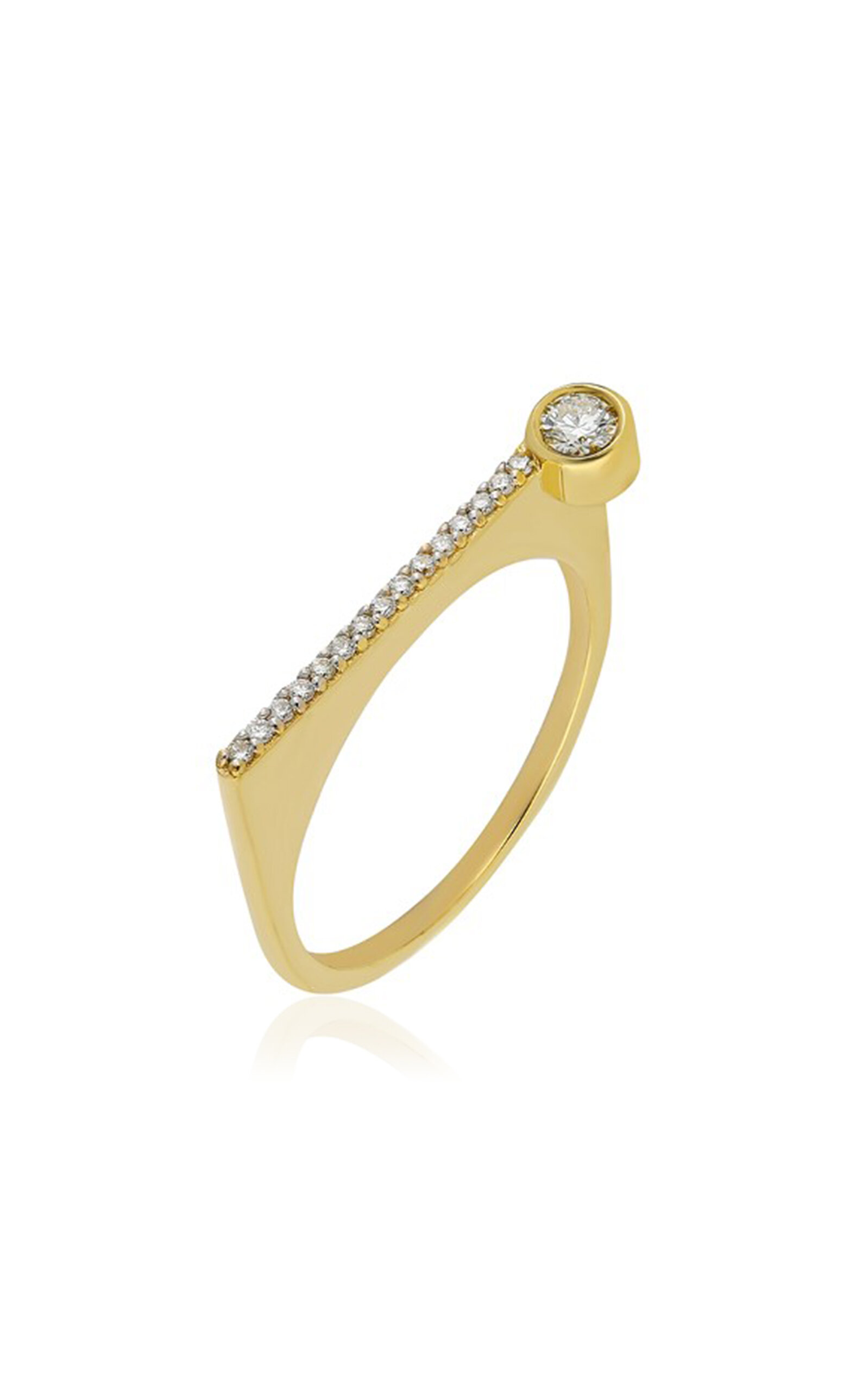 Shop Itä Fine Jewelry 14k Yellow Gold ¡buenos Días! “reach” Ray Ring In Yellow Gold With Champagne Diamonds