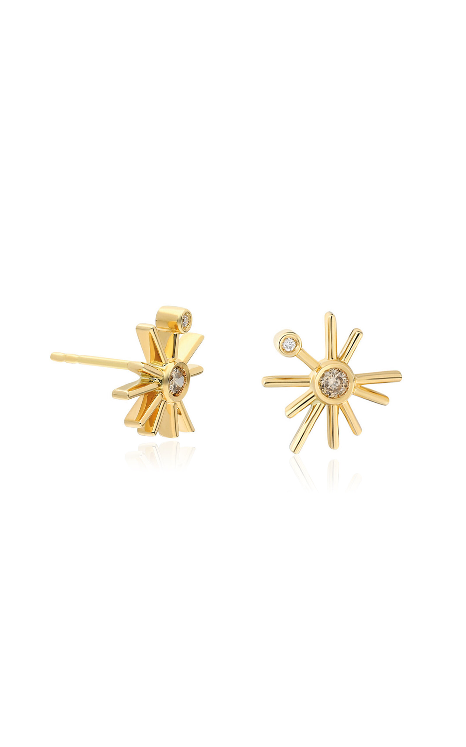 Shop Itä Fine Jewelry 14k Yellow Gold ¡buenos Días! Mini Sun Stud Earrings