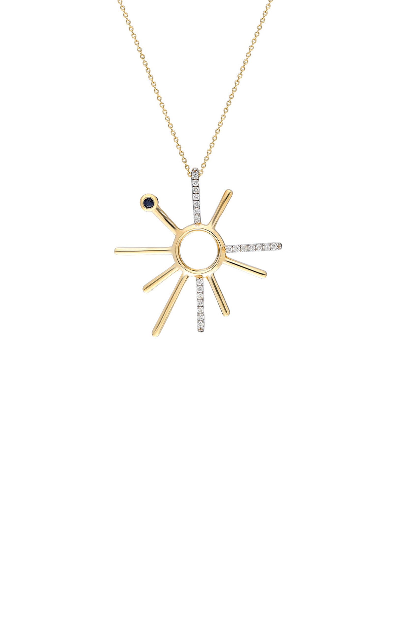 Shop Itä Fine Jewelry 14k Yellow Gold ¡buenos Días! Yellow Gold And White Diamond Necklace