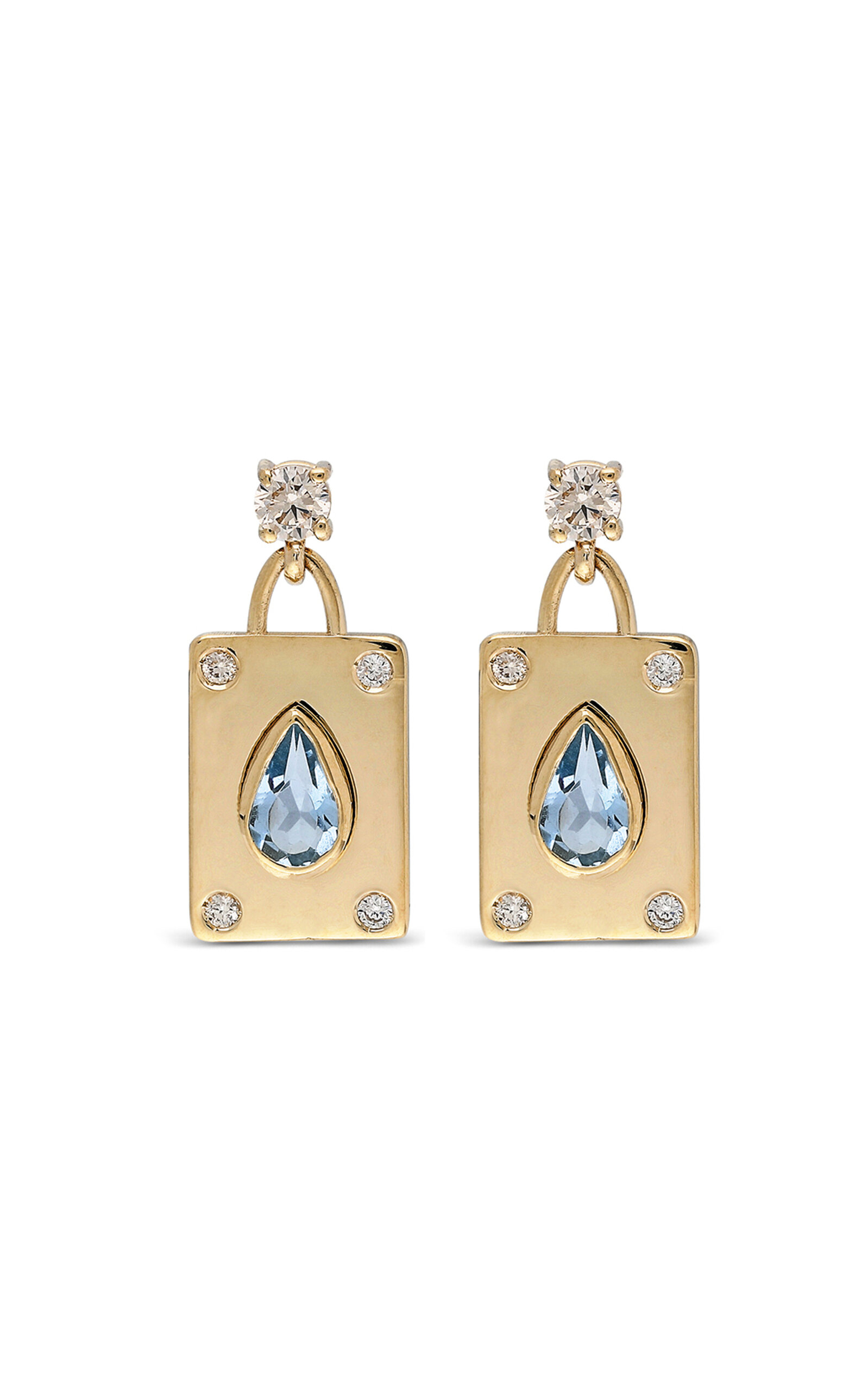 Shop Itä Fine Jewelry 14k Yellow Gold Yarí "pera" Aquamarine Earring