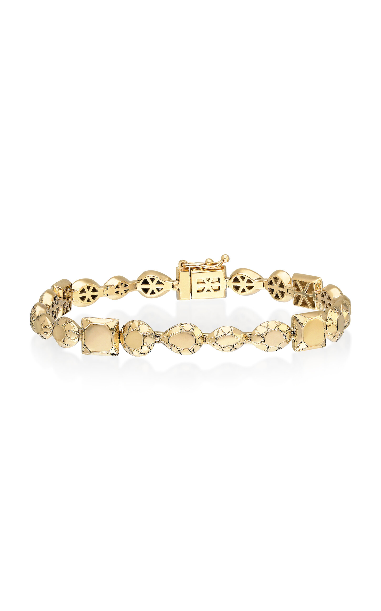 Shop Itä Fine Jewelry 14k Yellow Gold "sempiterno" Mixed-cuts Tennis Bracelet