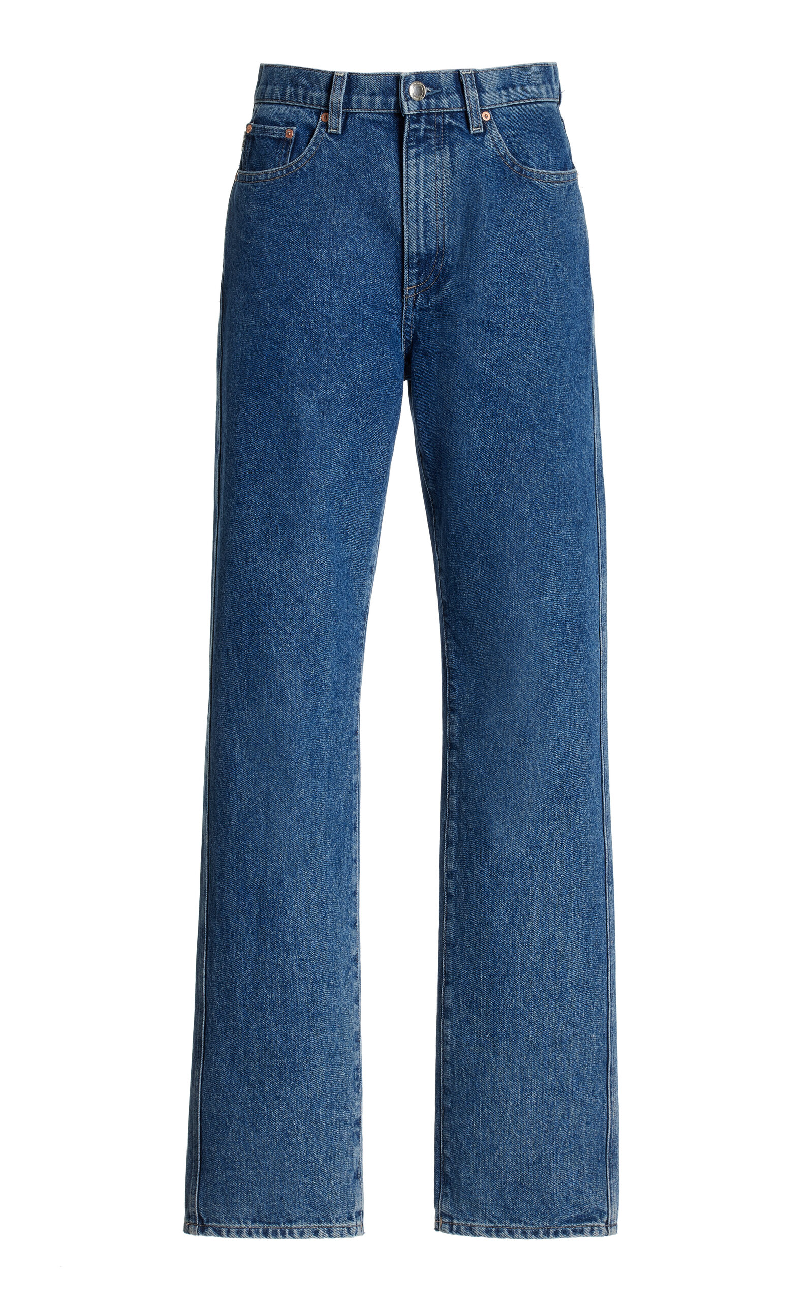 Shop Dl1961 Demie High Rise Straight-leg Pants In Blue