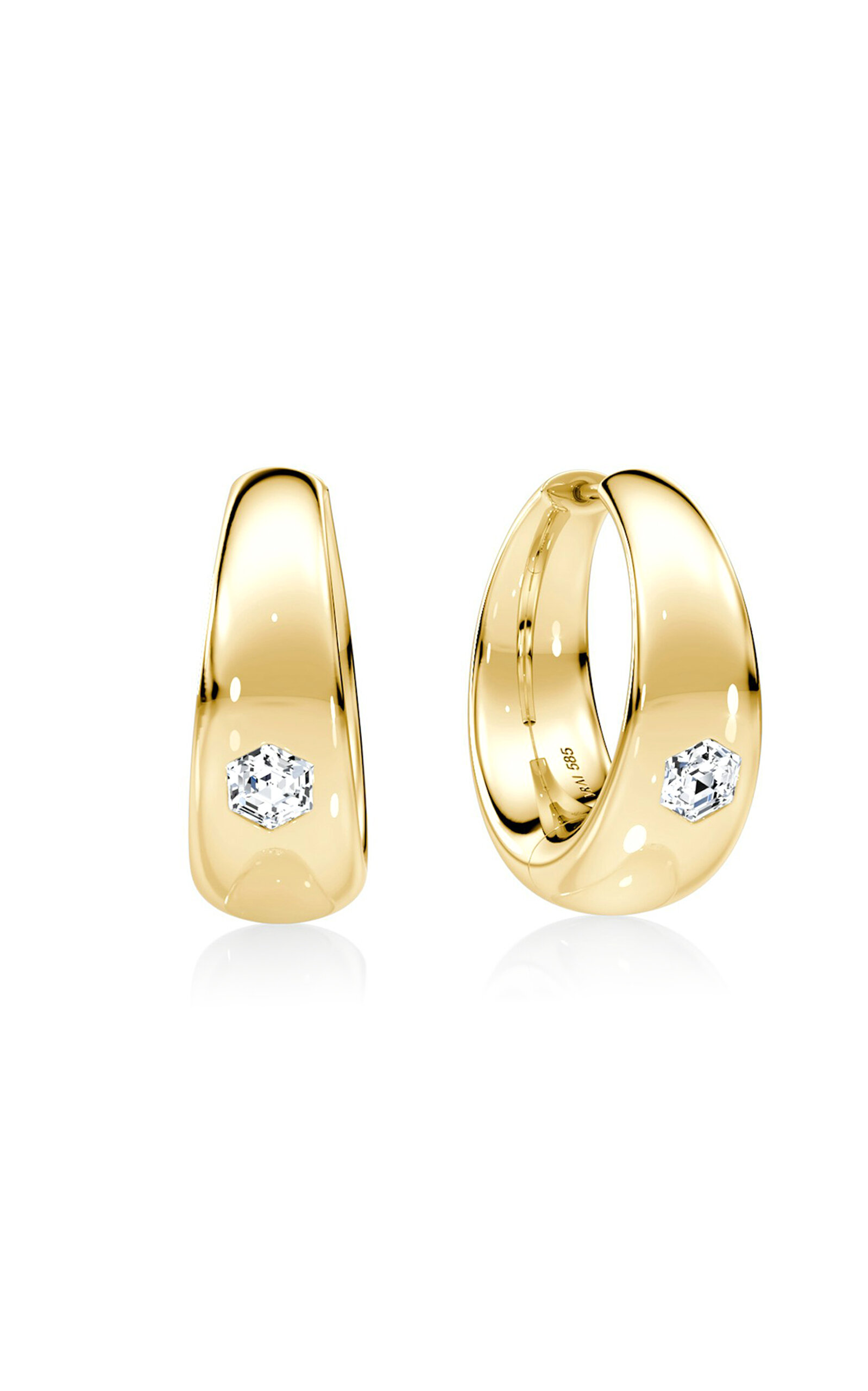 Petra & Meehan 14K Yellow Gold Lab-Grown Diamond Hoop Earrings