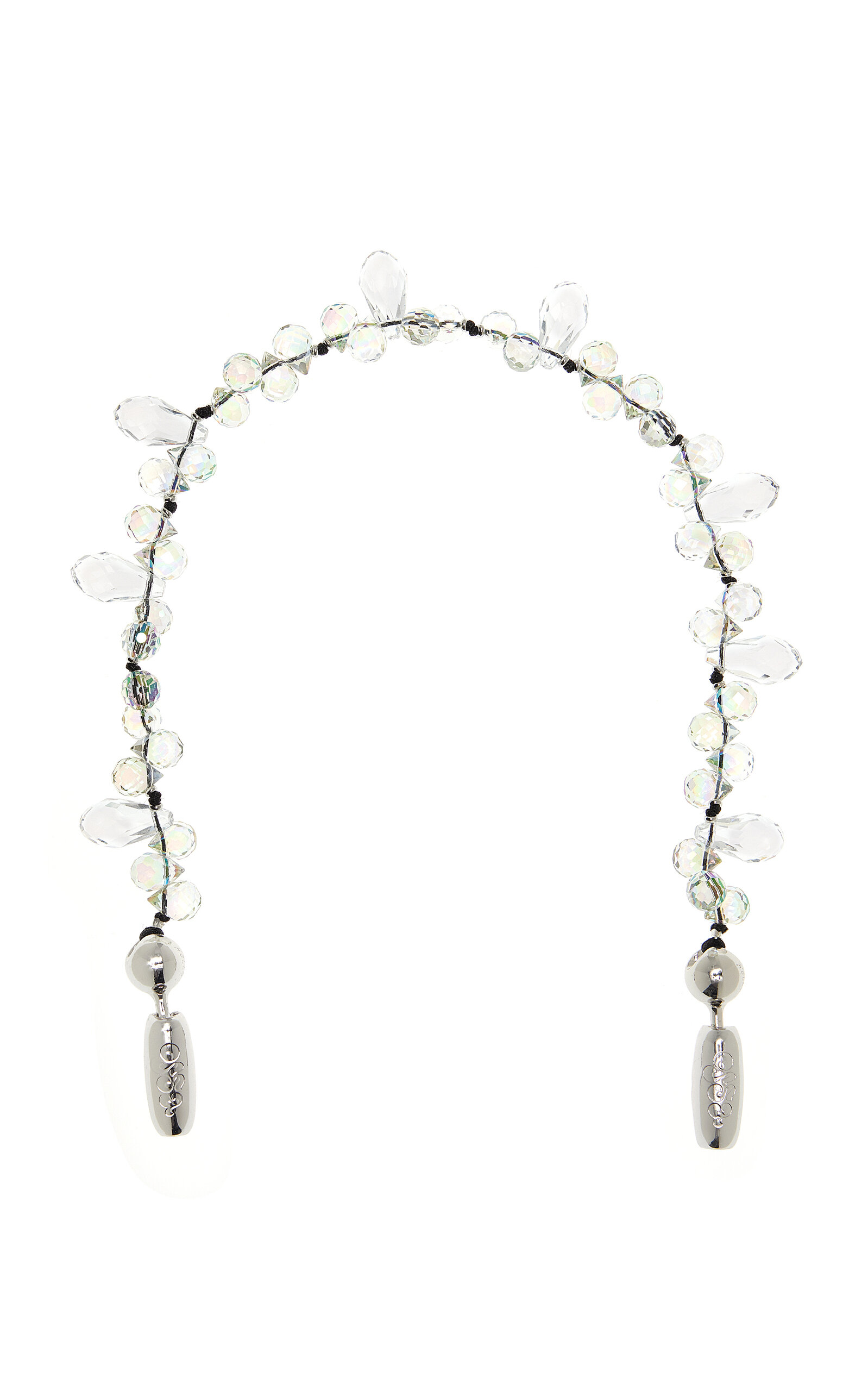 Ossa Faceted Crystal Wristlet Phone Strap - White - OS