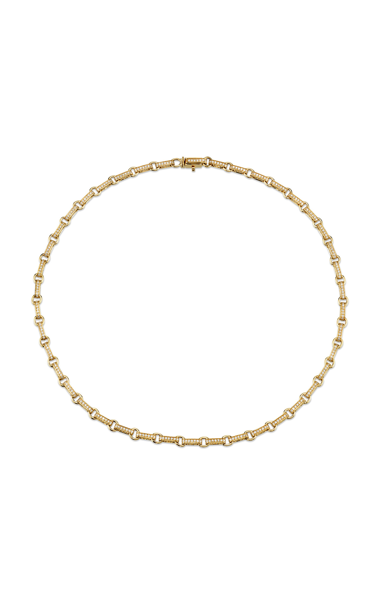 Shop Sydney Evan 14k Yellow Gold Round Rectangle Link Necklace