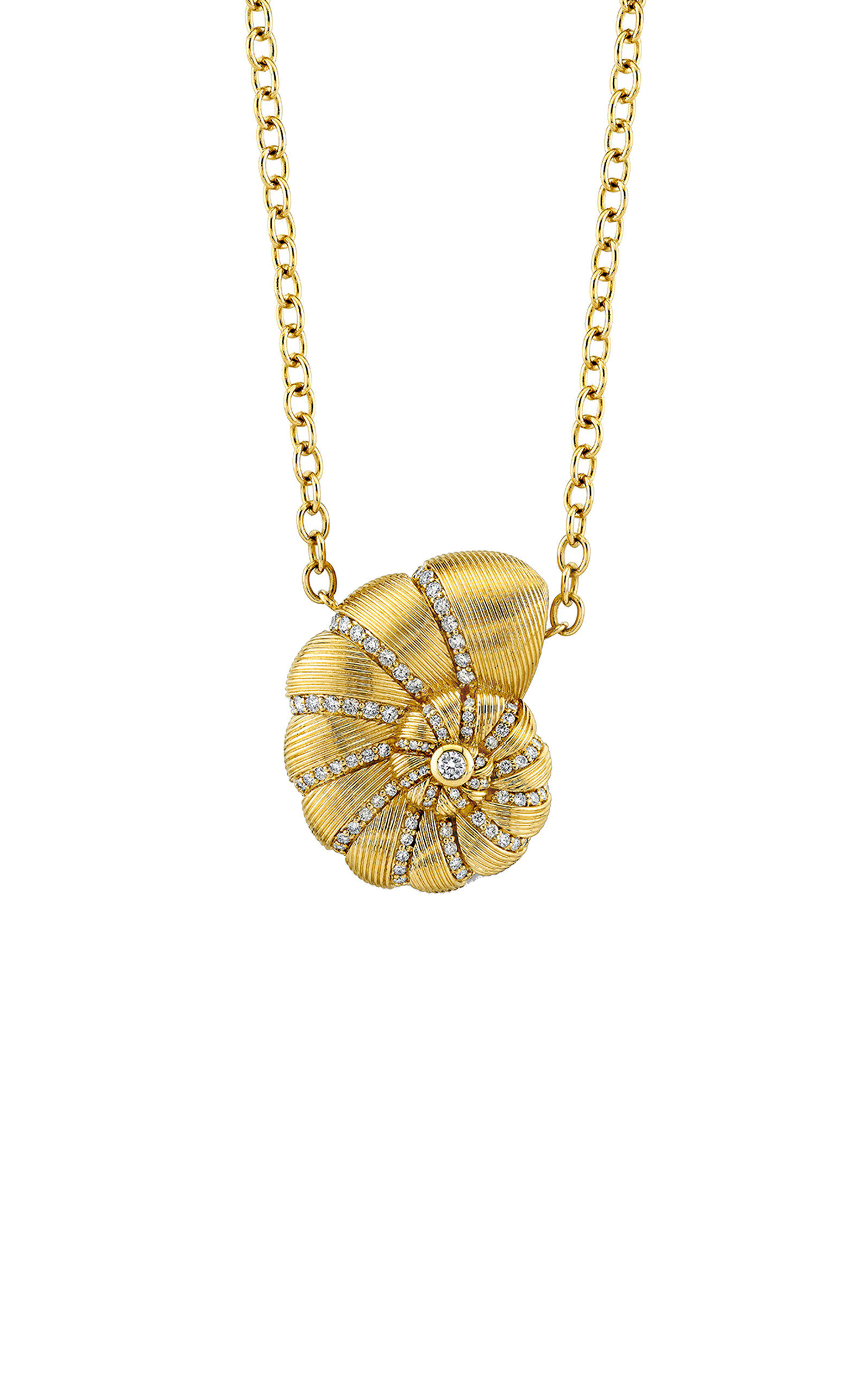 Shop Sydney Evan 14k Yellow Gold Fluted Nautilus Shell Necklace