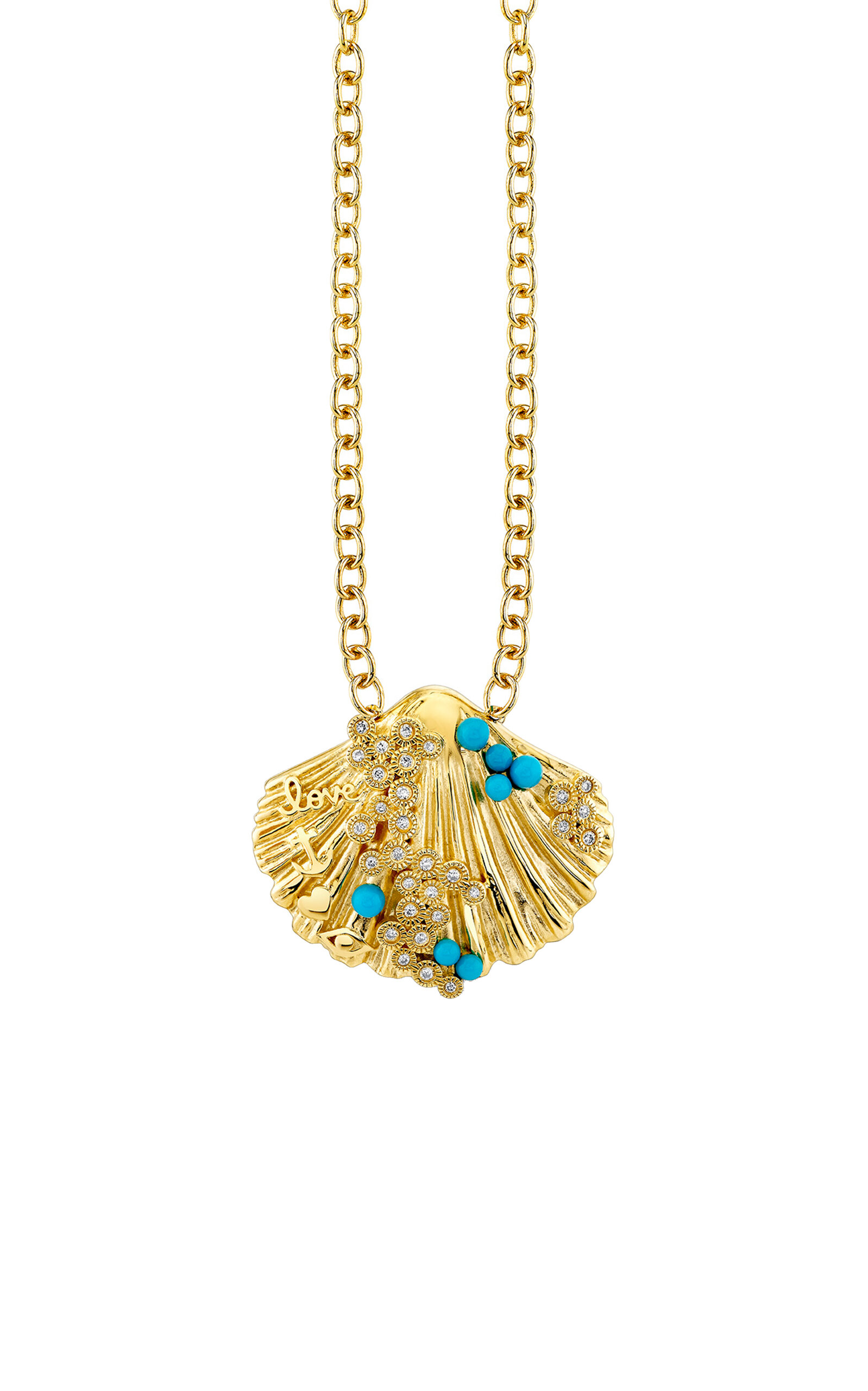Shop Sydney Evan 14k Yellow Gold Large Scallop Shell Necklace
