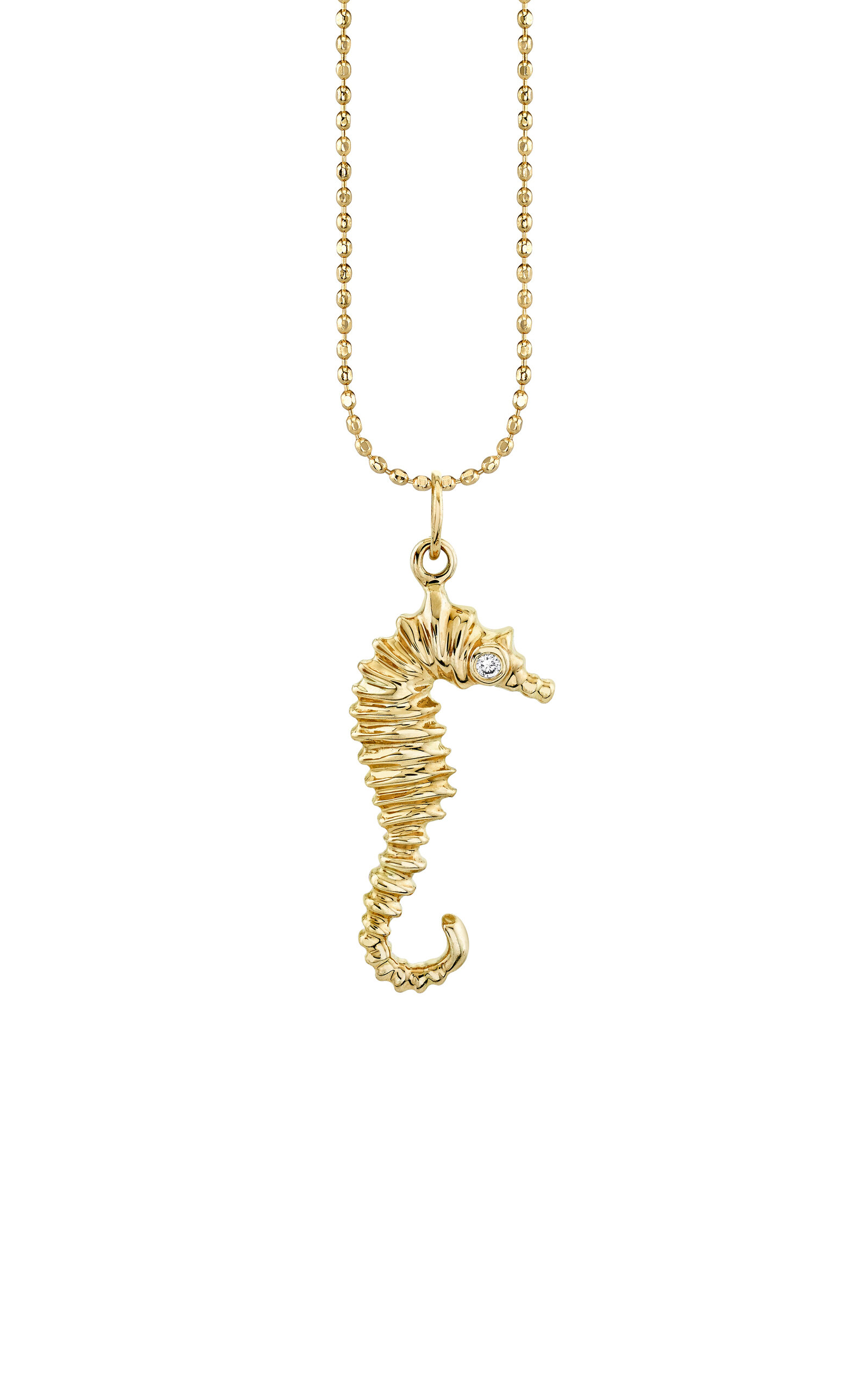 Sydney Evan 14k Yellow Gold Seahorse Charm Necklace