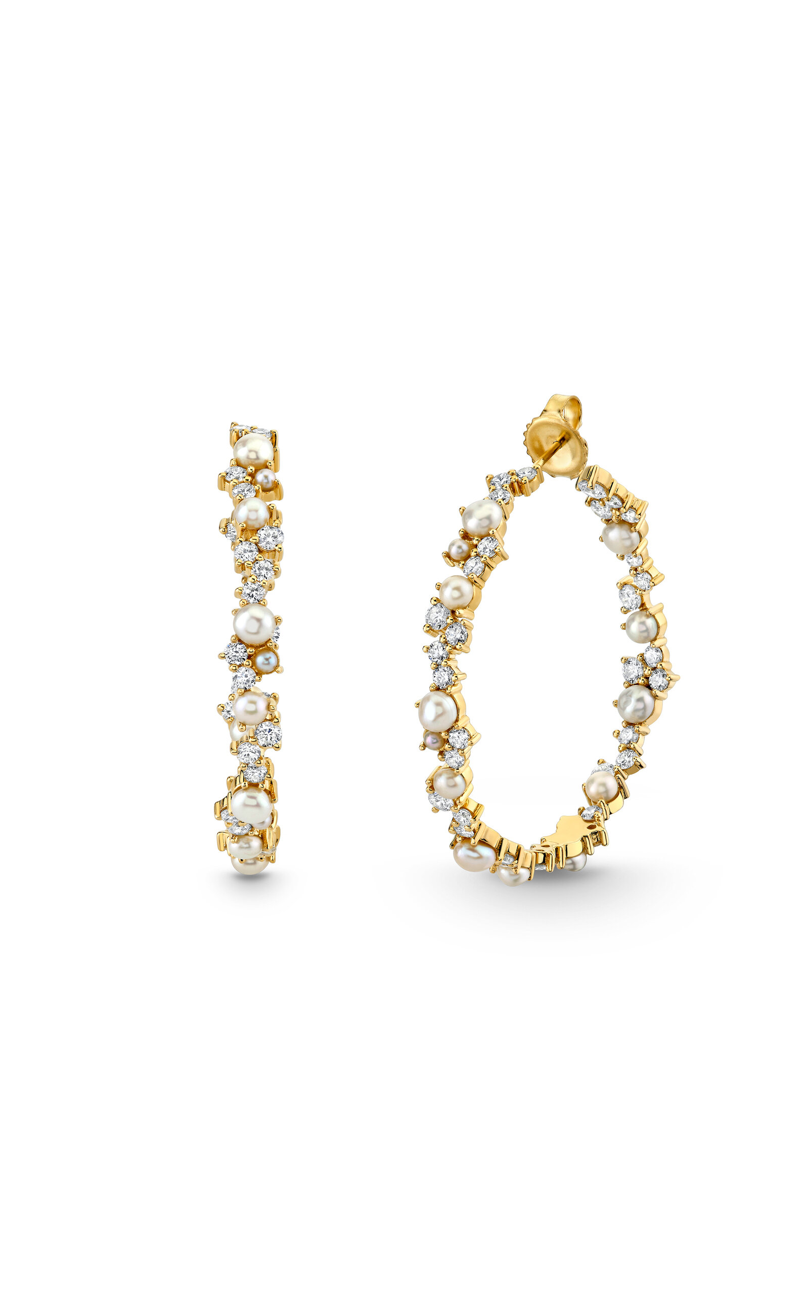 14k Yellow Gold Large Cocktail Hoop Earrings